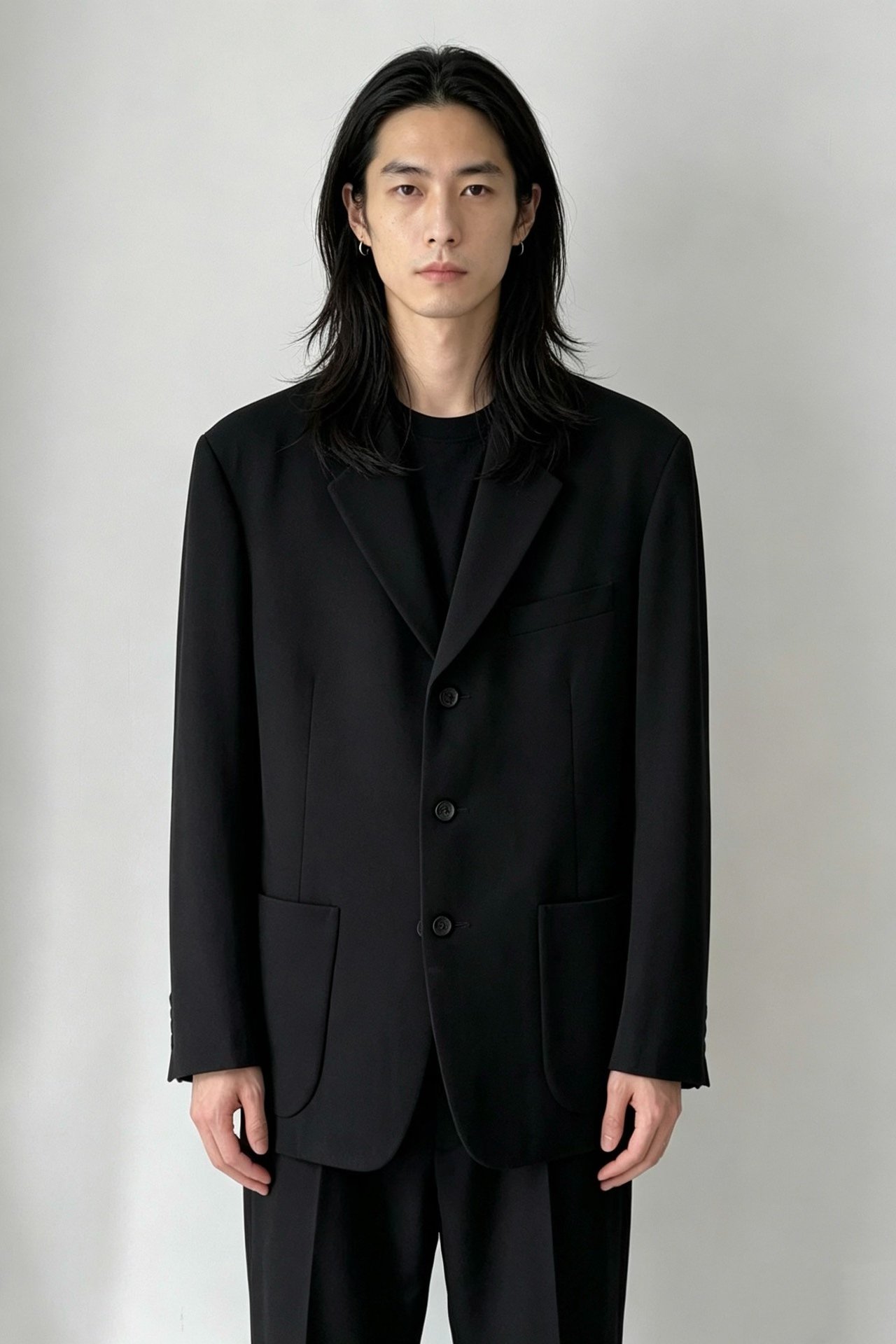 Yohji Yamamoto 80s Archive Black Suit Jacket — detail