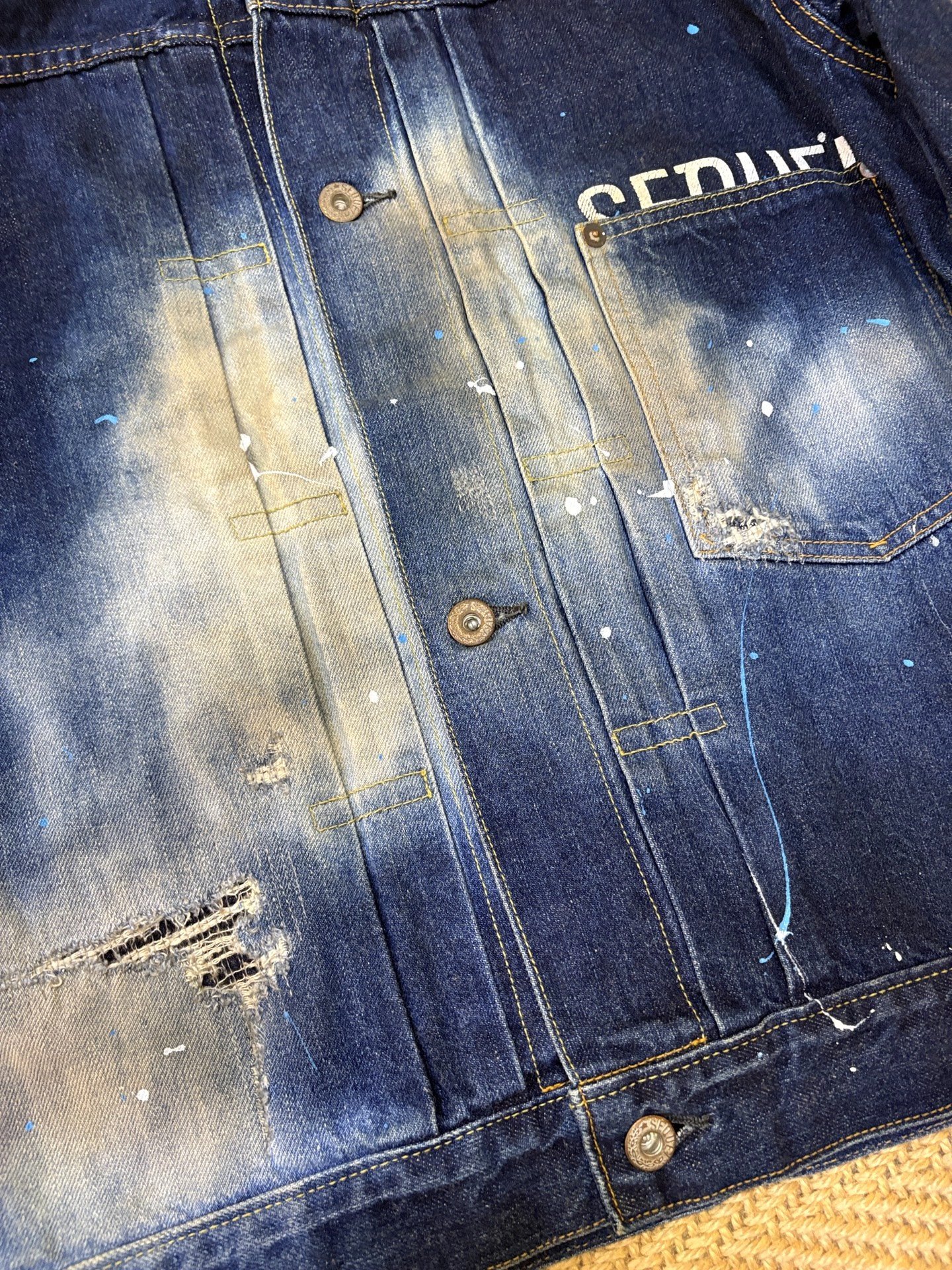 Sequel x Fragment Design Denim Jacket — label