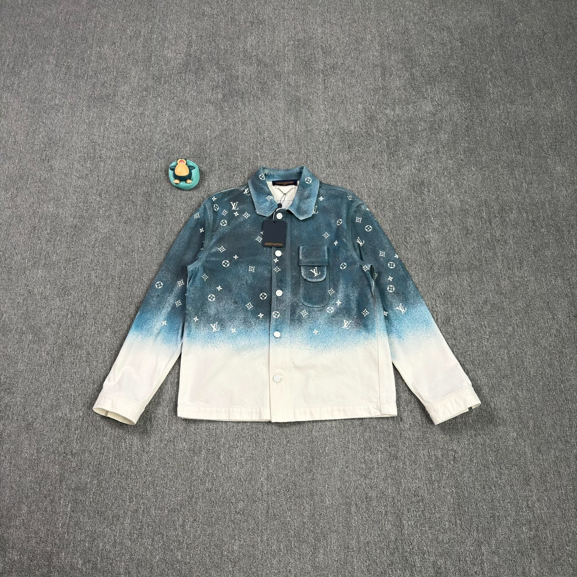 LV Star Print Blue Denim Shirt Jacket