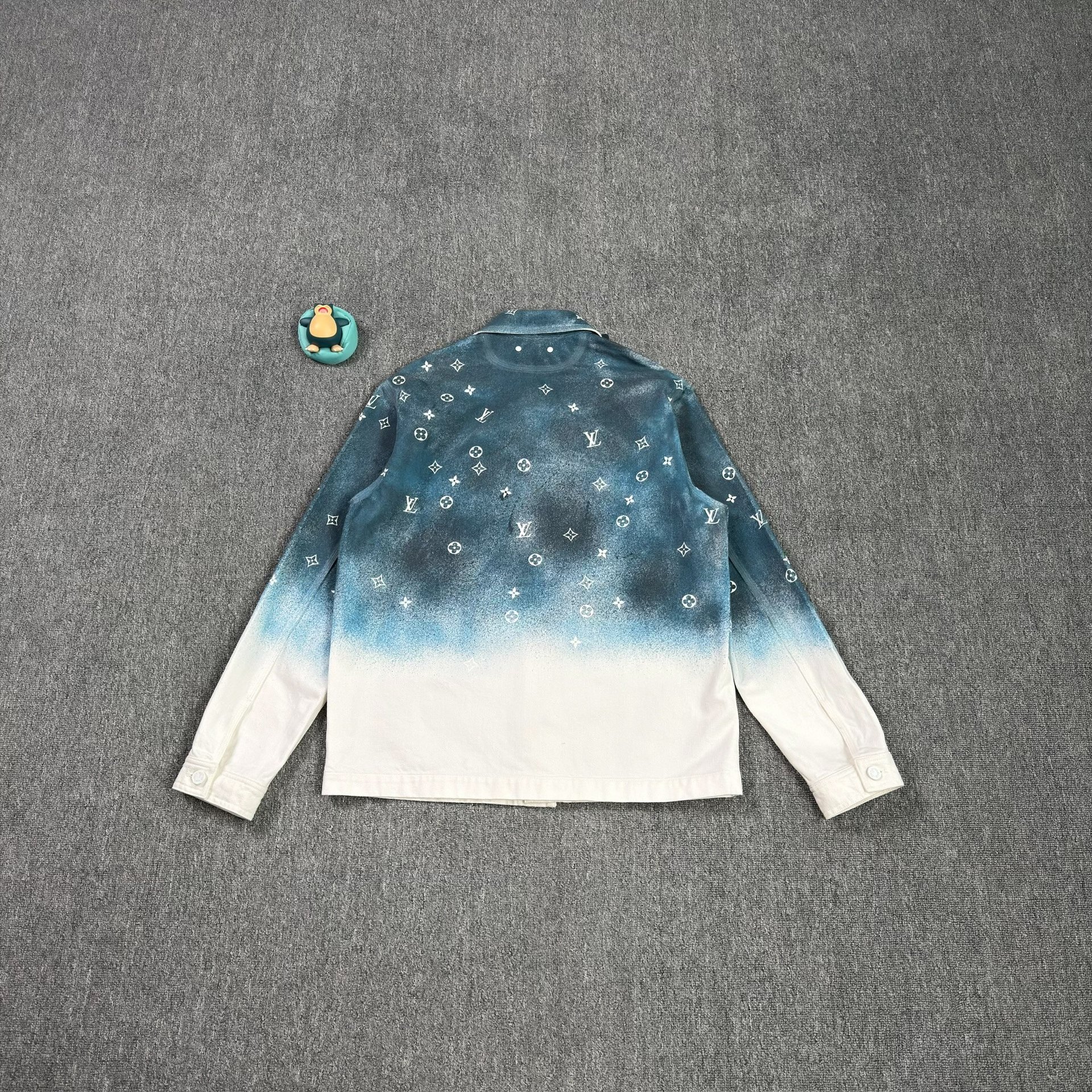 LV Star Print Blue Denim Shirt Jacket — front