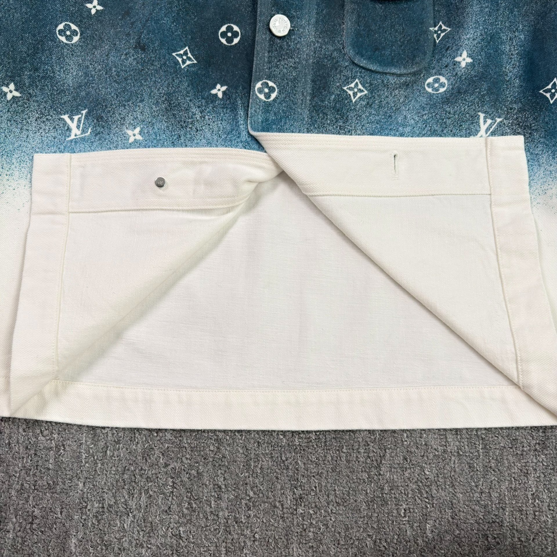 LV Star Print Blue Denim Shirt Jacket — back