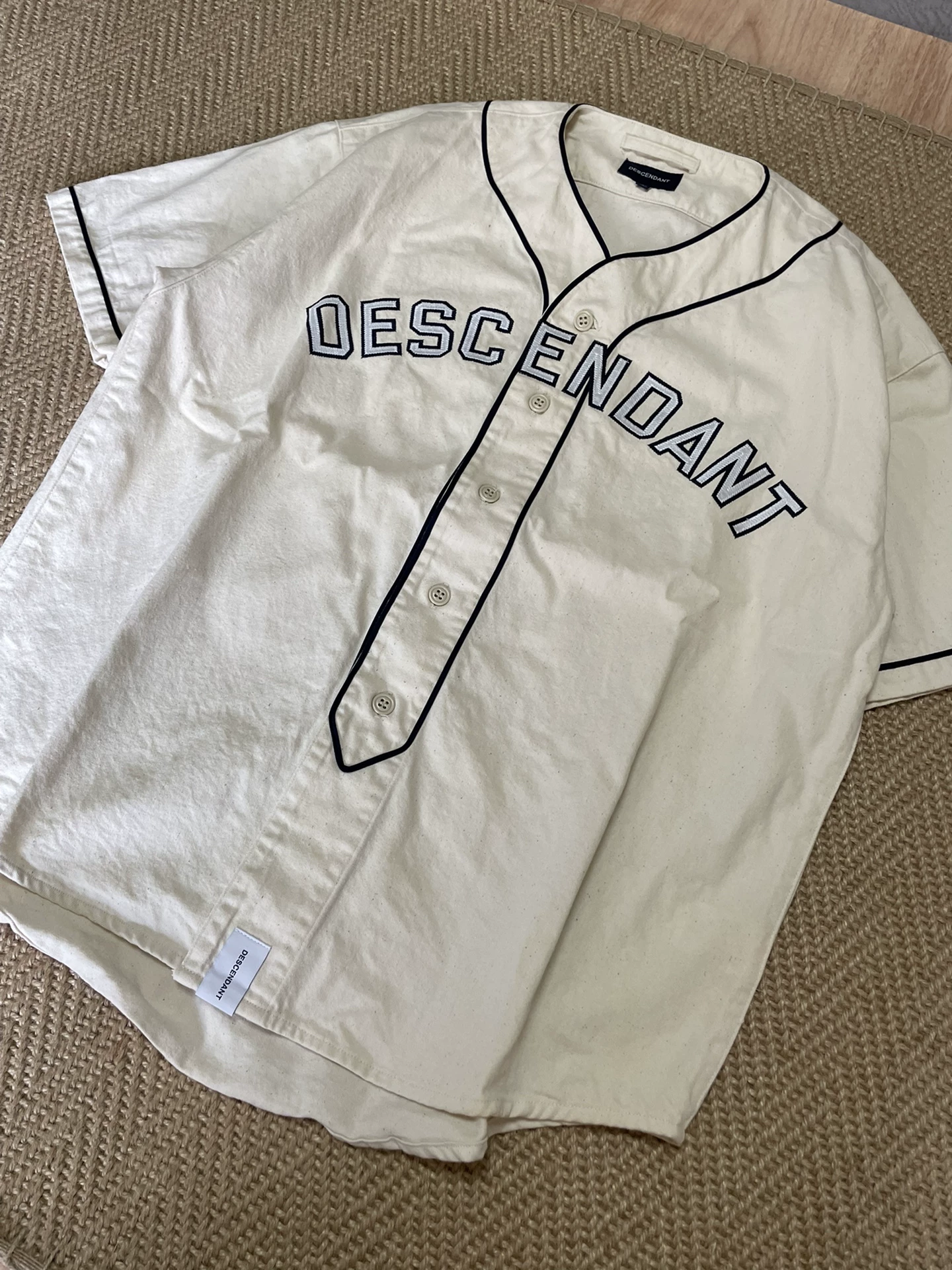 Descendant Bleek Collarless Baseball Cardigan — front