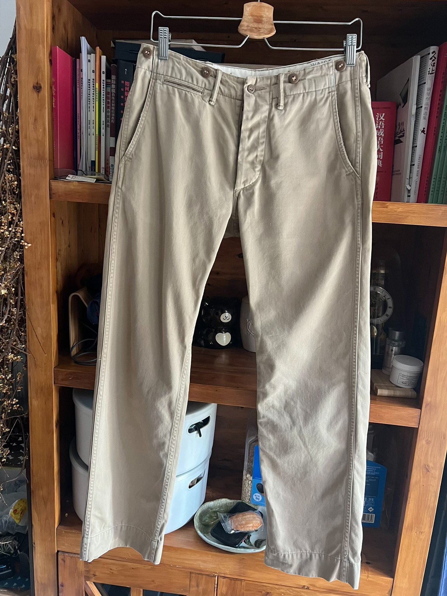 RRL Double RL Khaki Officer Pants — front