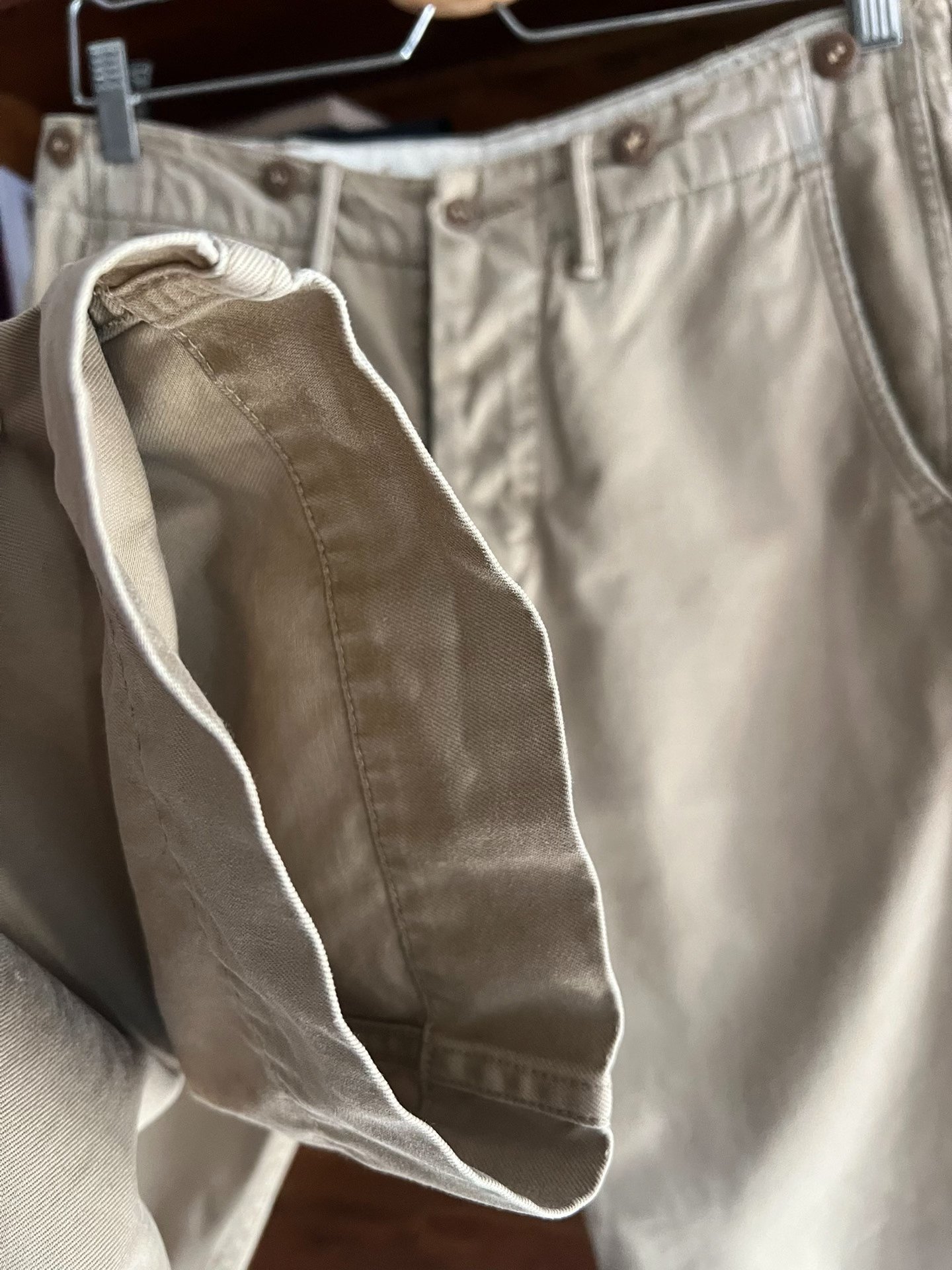 RRL Double RL Khaki Officer Pants — detail