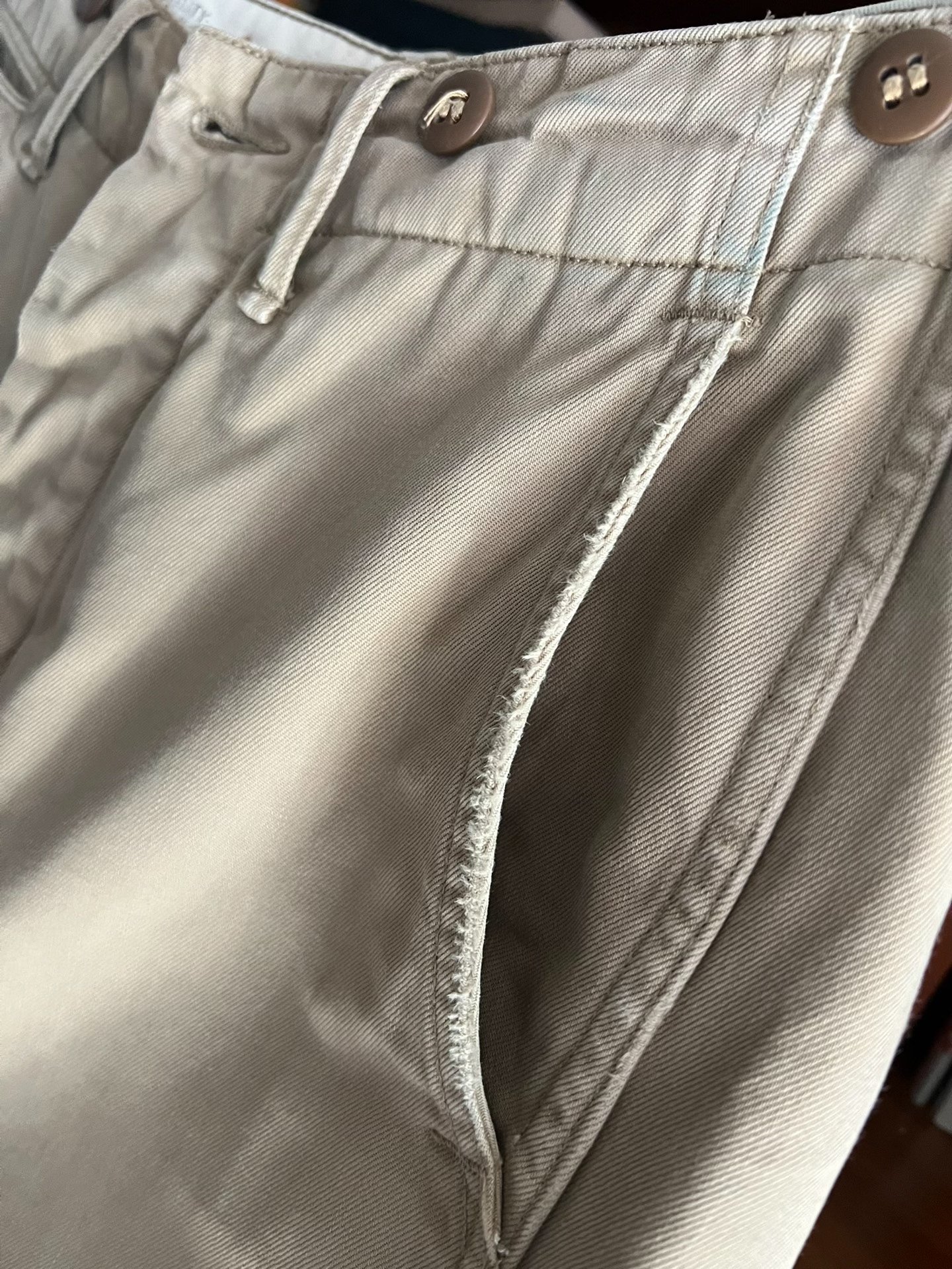 RRL Double RL Khaki Officer Pants — label