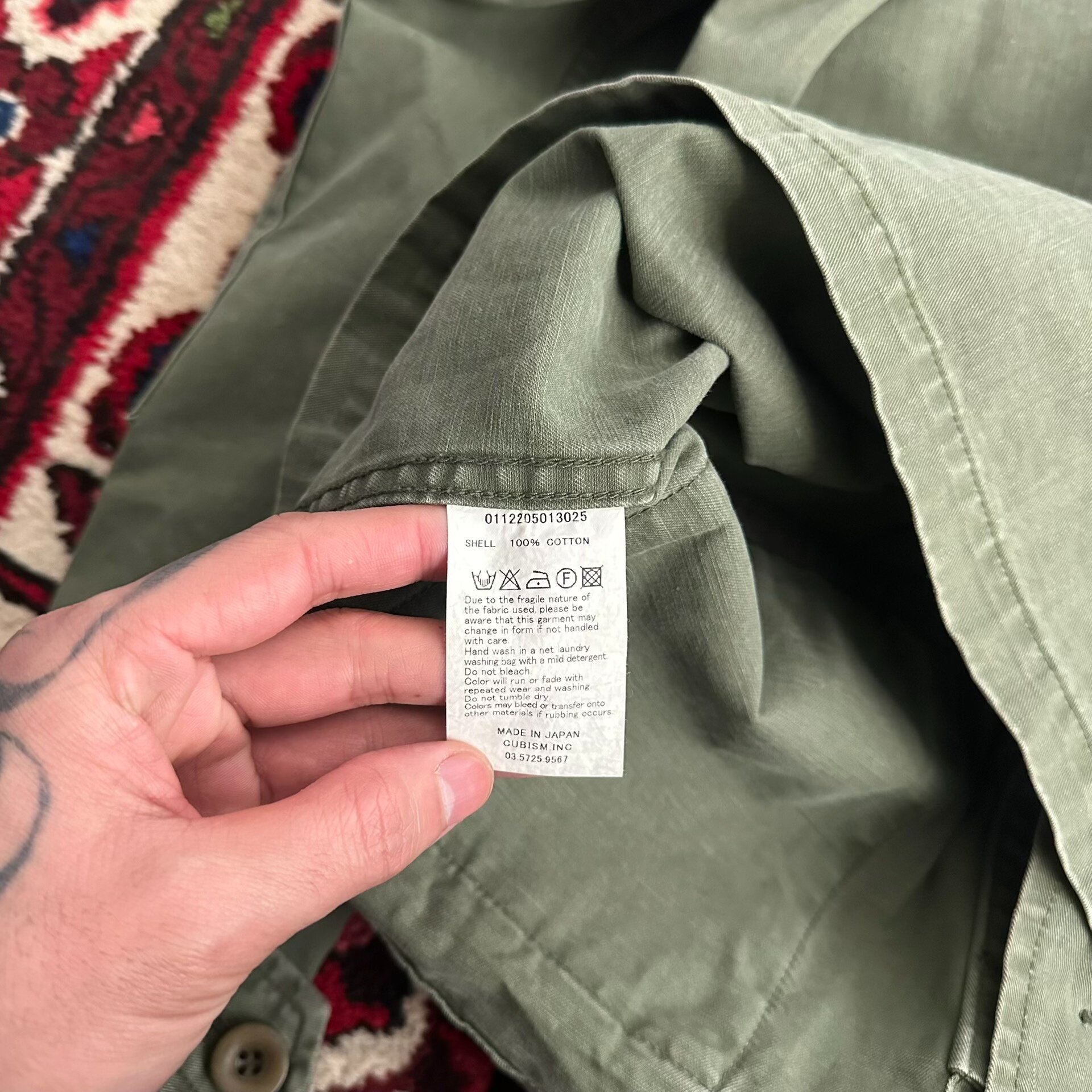 visvim 12AW Kilgore Four-Pocket Jacket — label