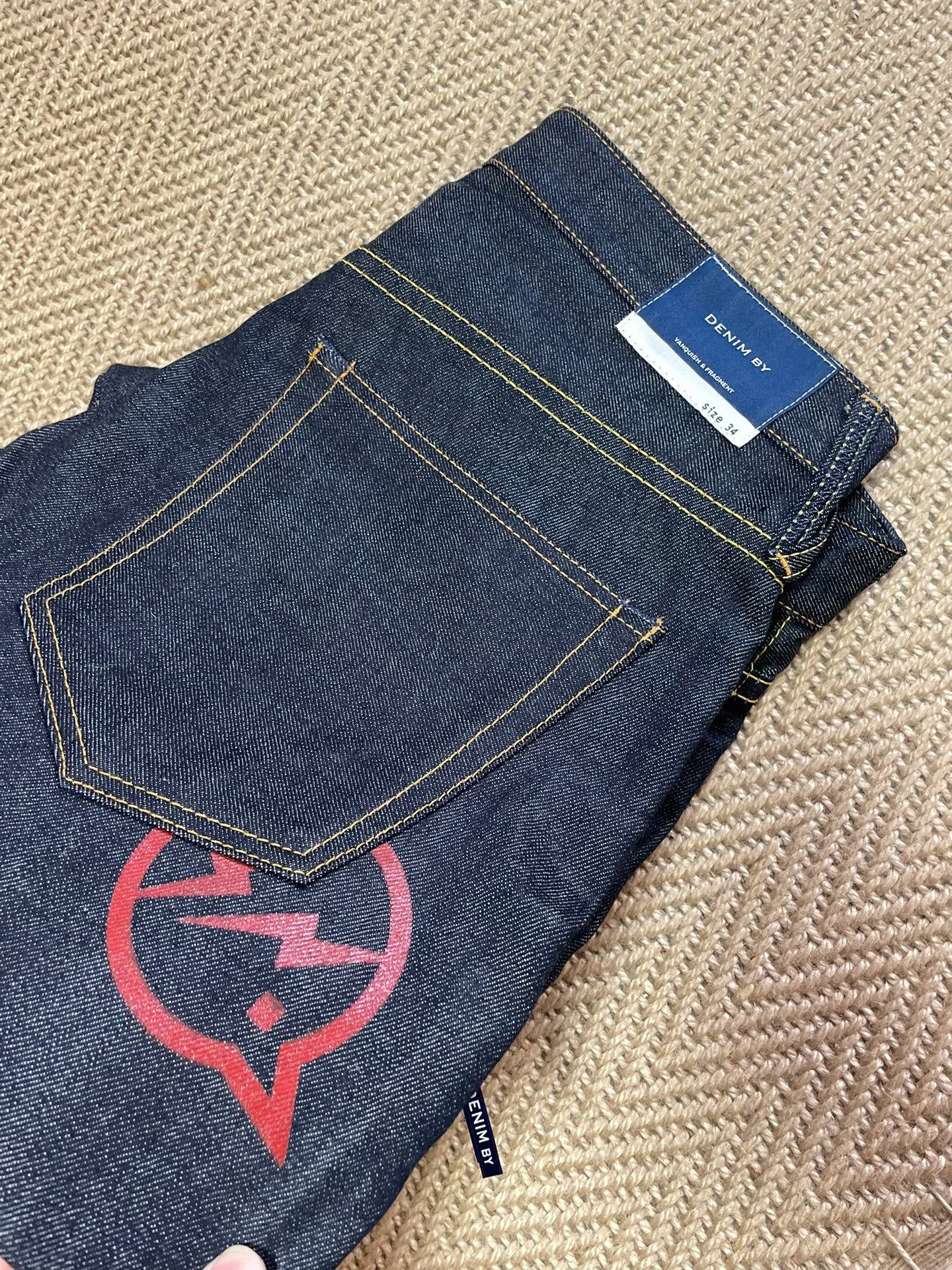 Vanquish & Fragment Red Flash Denim Jeans — detail