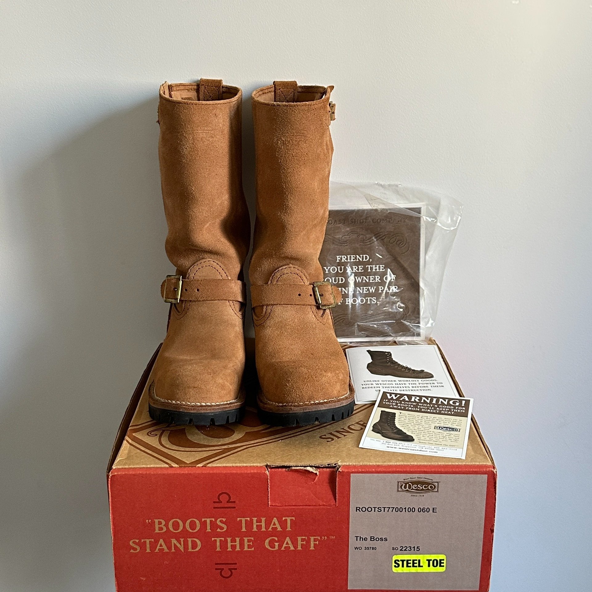 Wesco Boss Burlap Engineer Boots — front