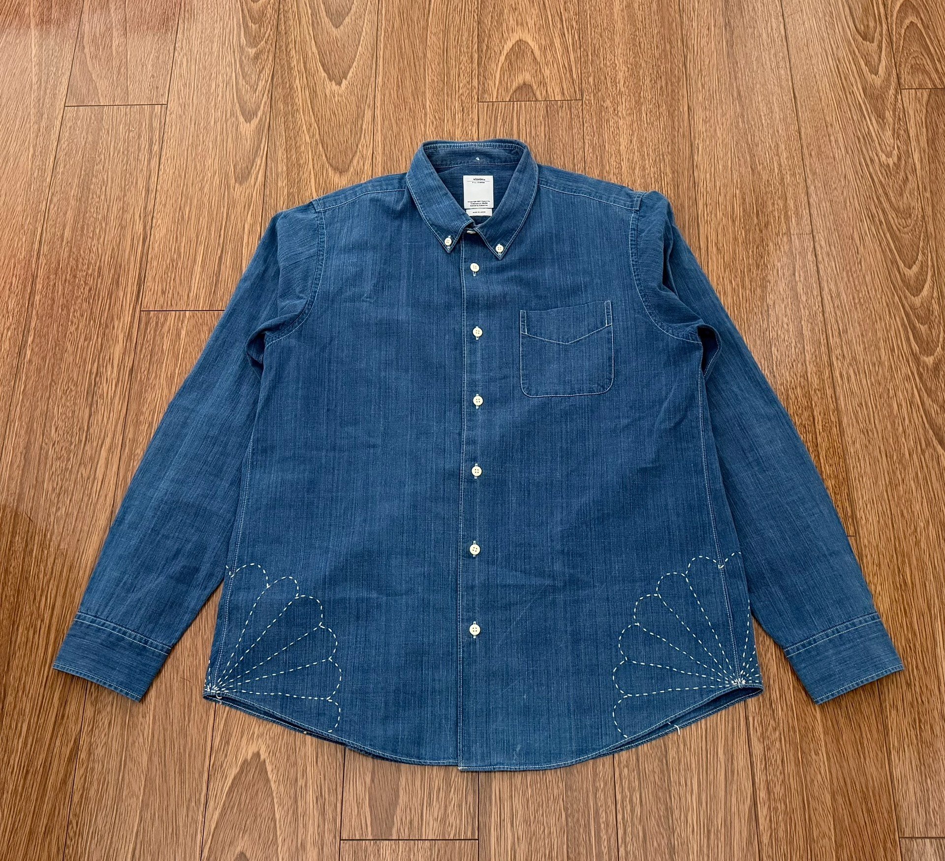 VISVIM LUNGTA SASHIKO L/S CHAMBRAY