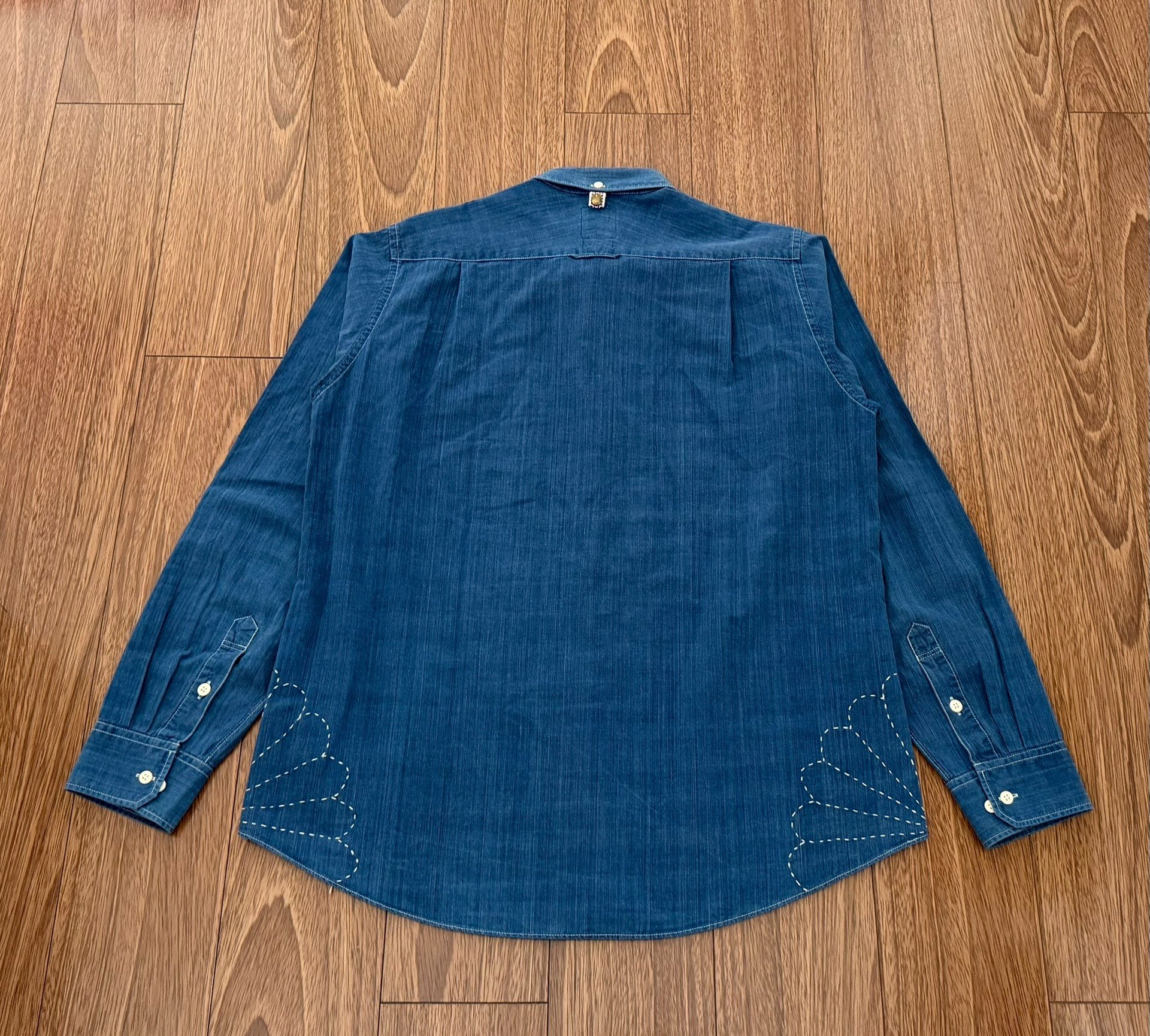 VISVIM LUNGTA SASHIKO L/S CHAMBRAY — front
