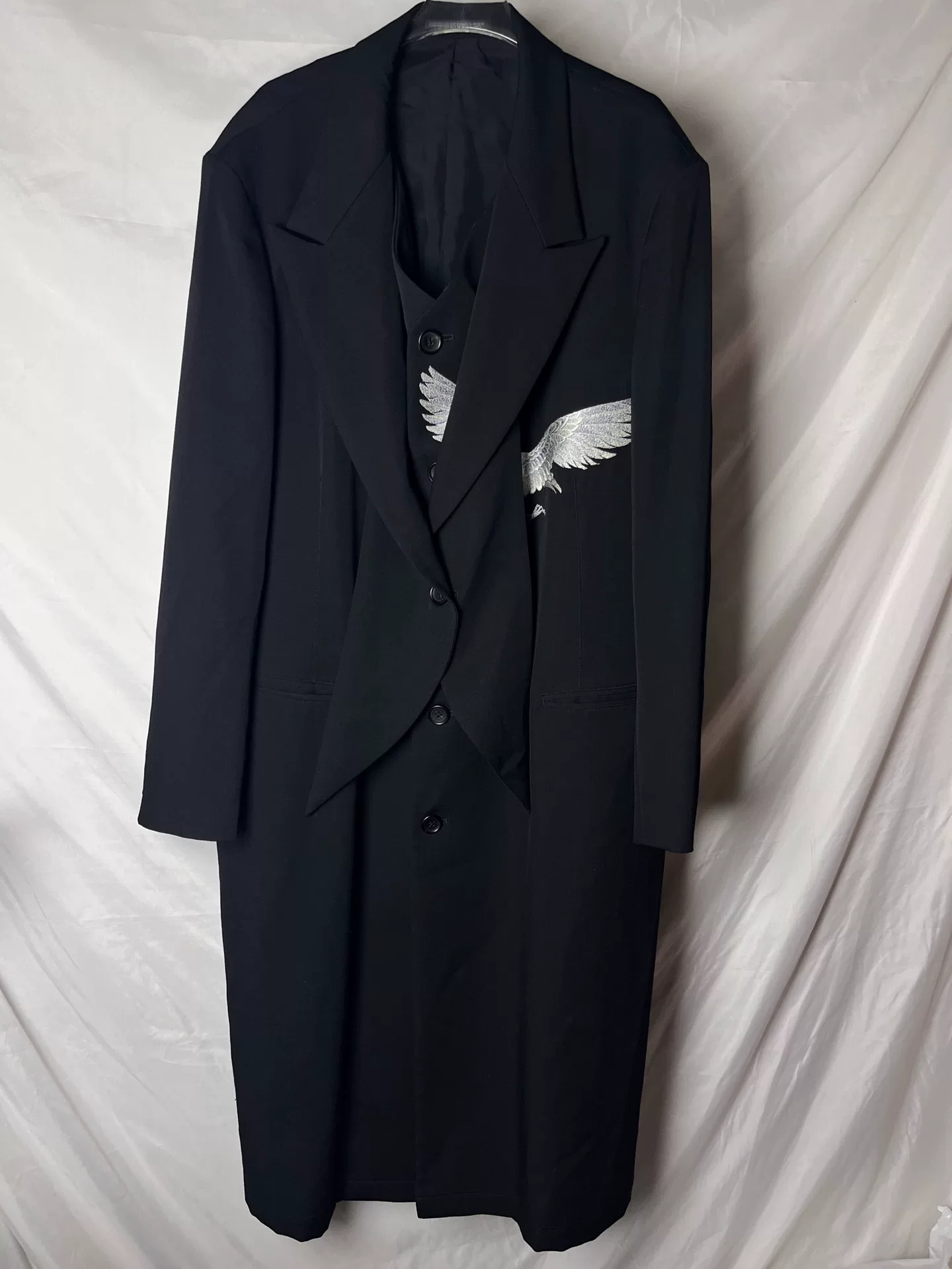 Yohji Yamamoto Black Silver Bird Coat