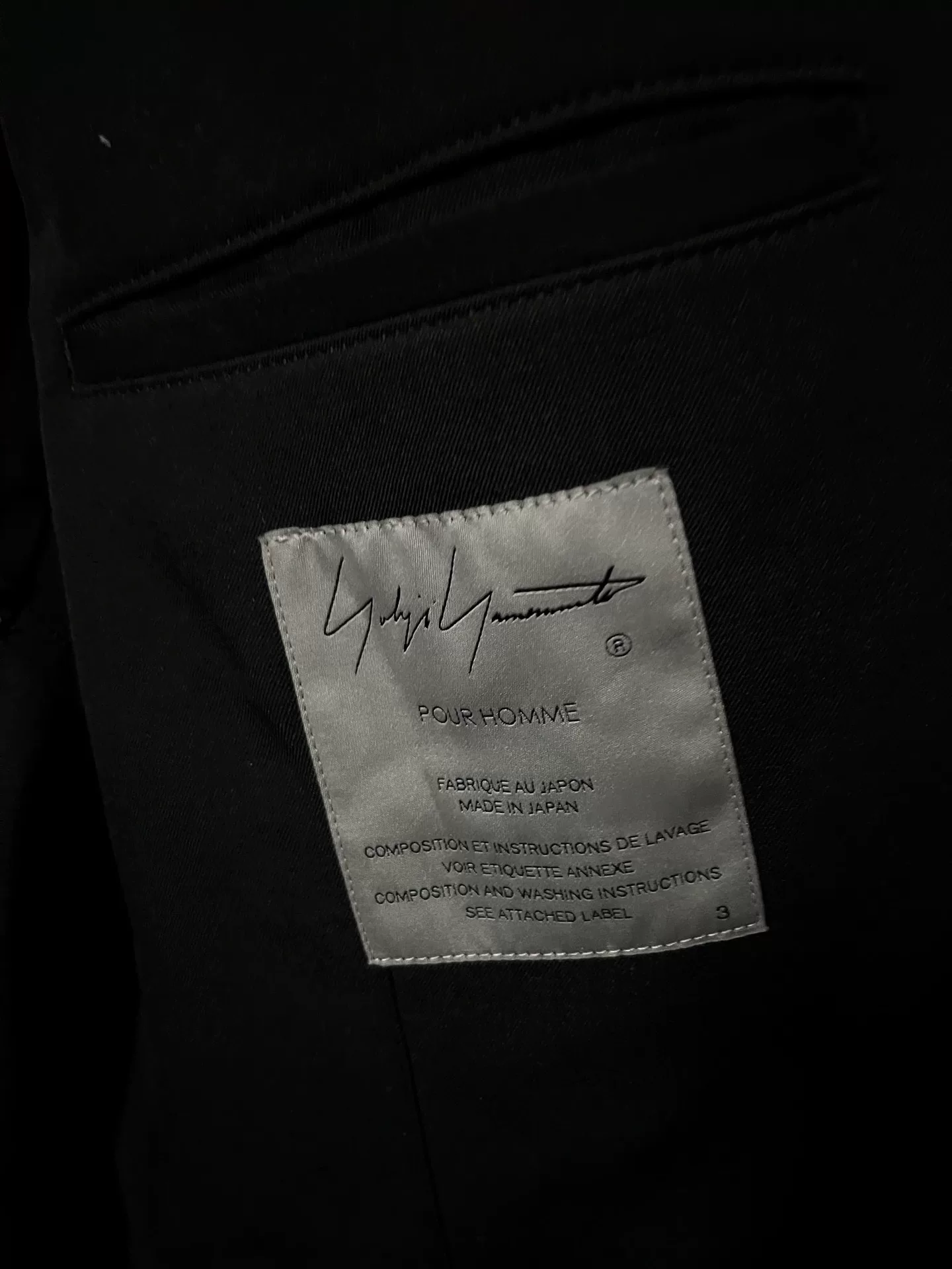 Yohji Yamamoto Black Silver Bird Coat — back