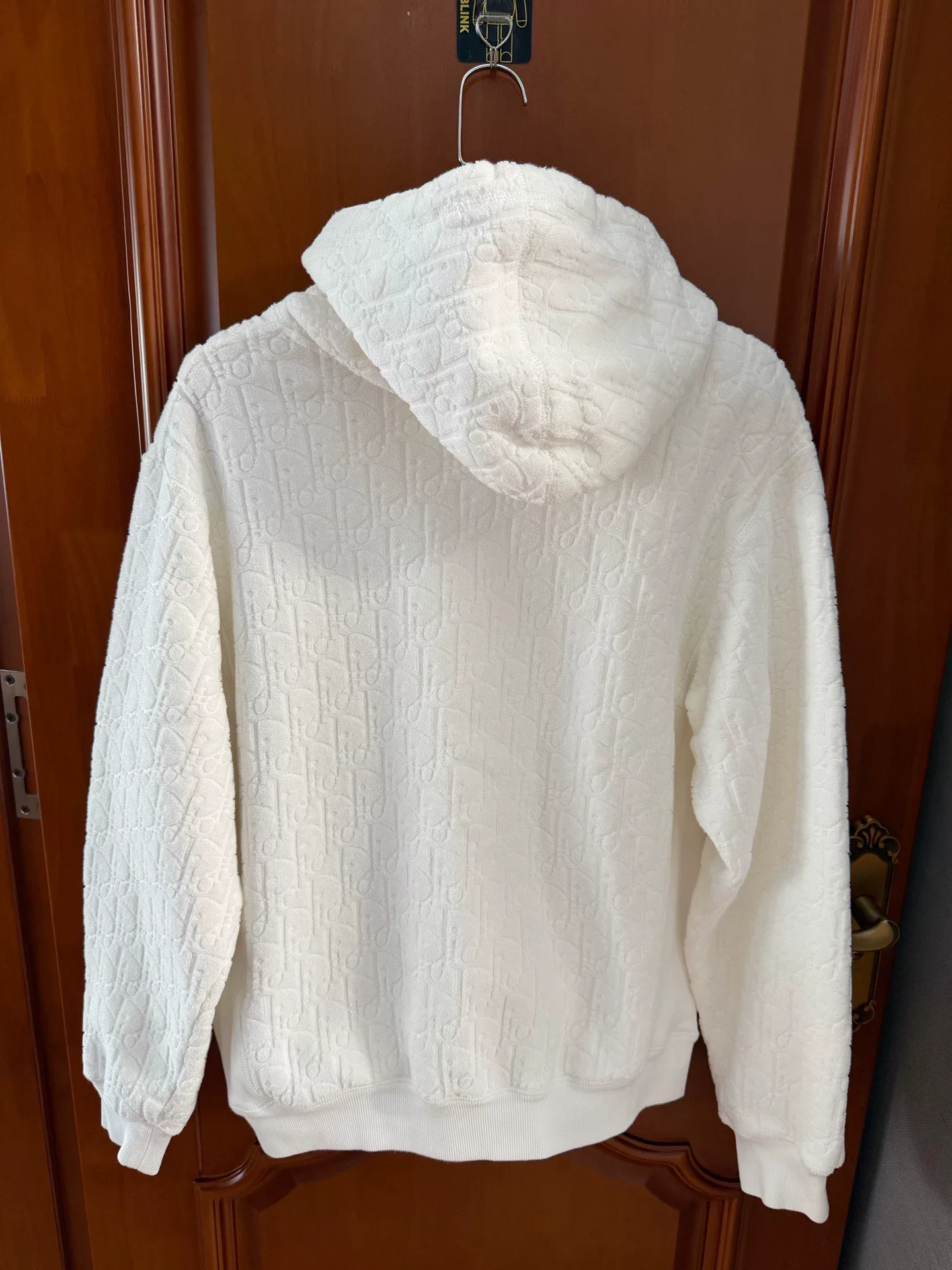 Dior White All-Over Logo Hoodie — front