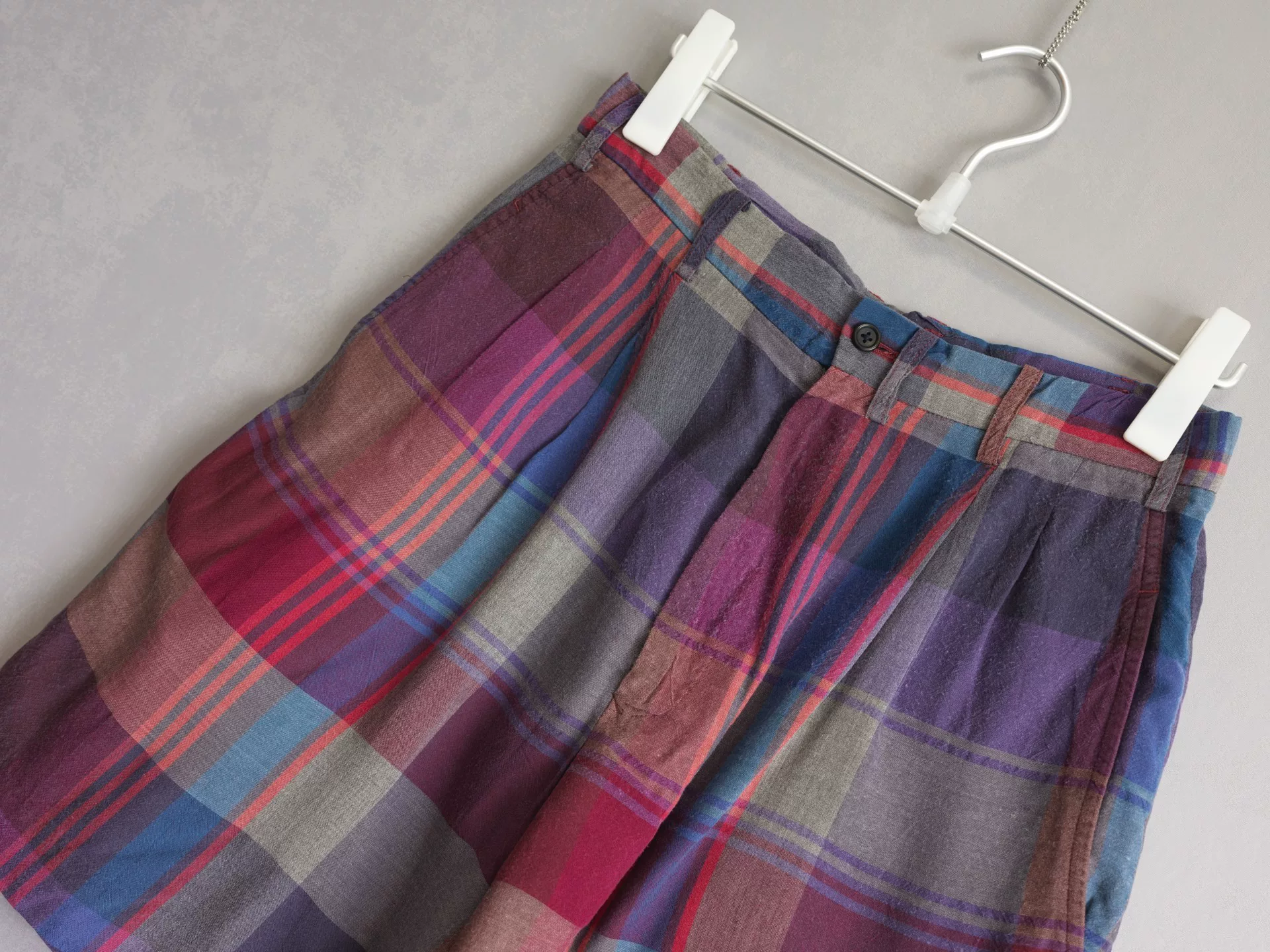 Yohji Yamamoto 96SS Plaid Rayon Shorts — label