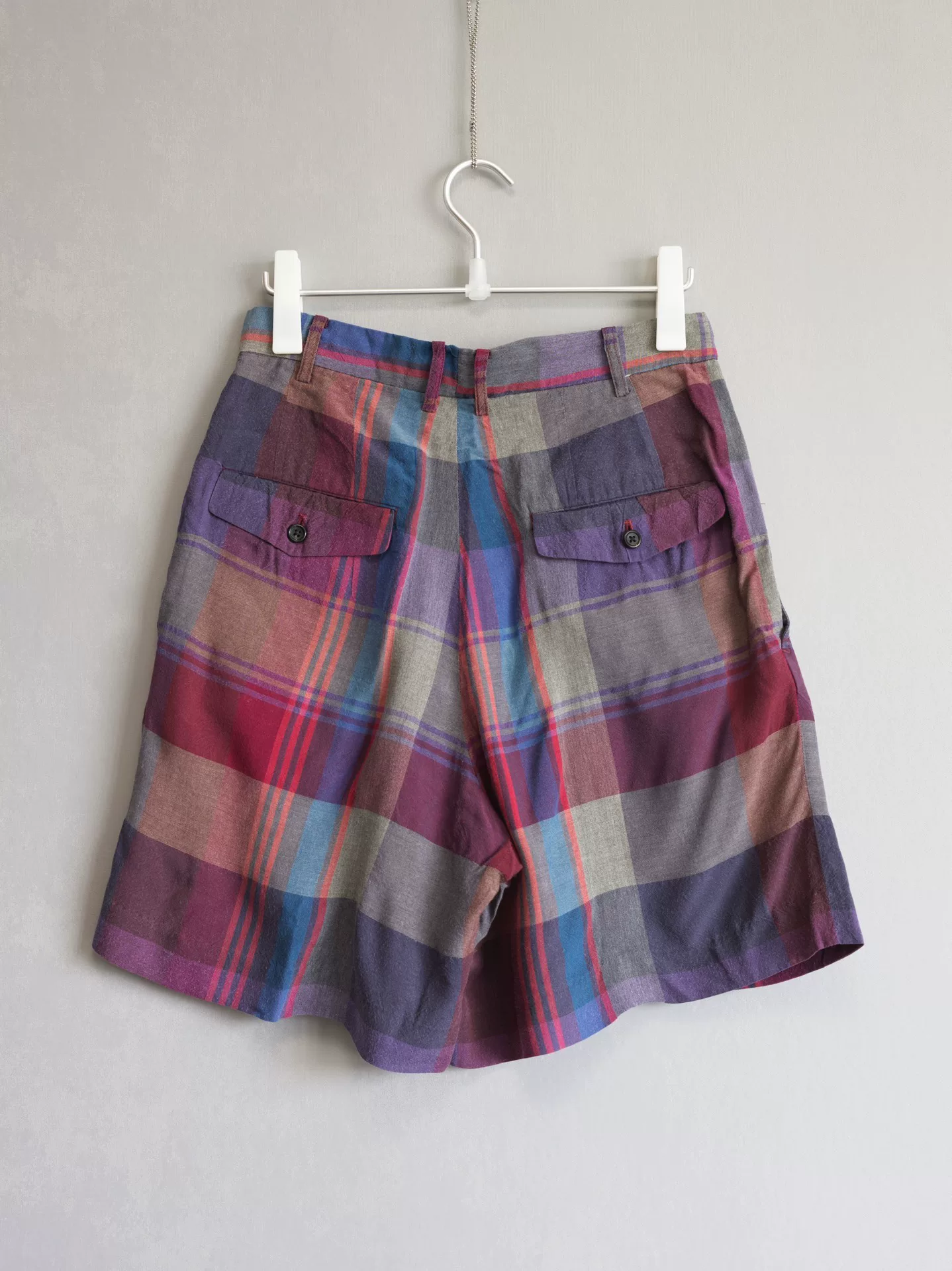 Yohji Yamamoto 96SS Plaid Rayon Shorts — back