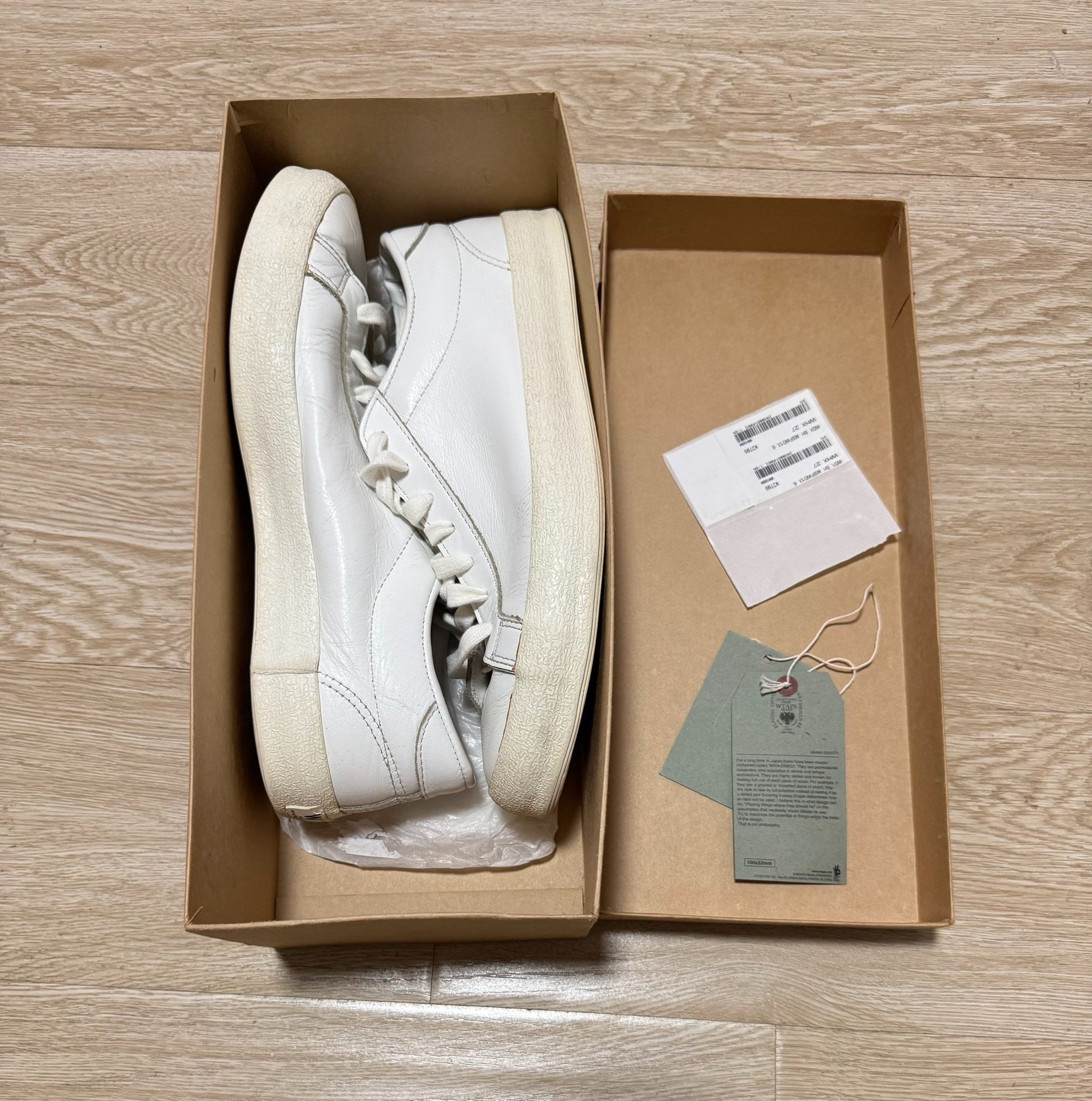 WTAPS 16SS White Low-Top Leather Sneakers