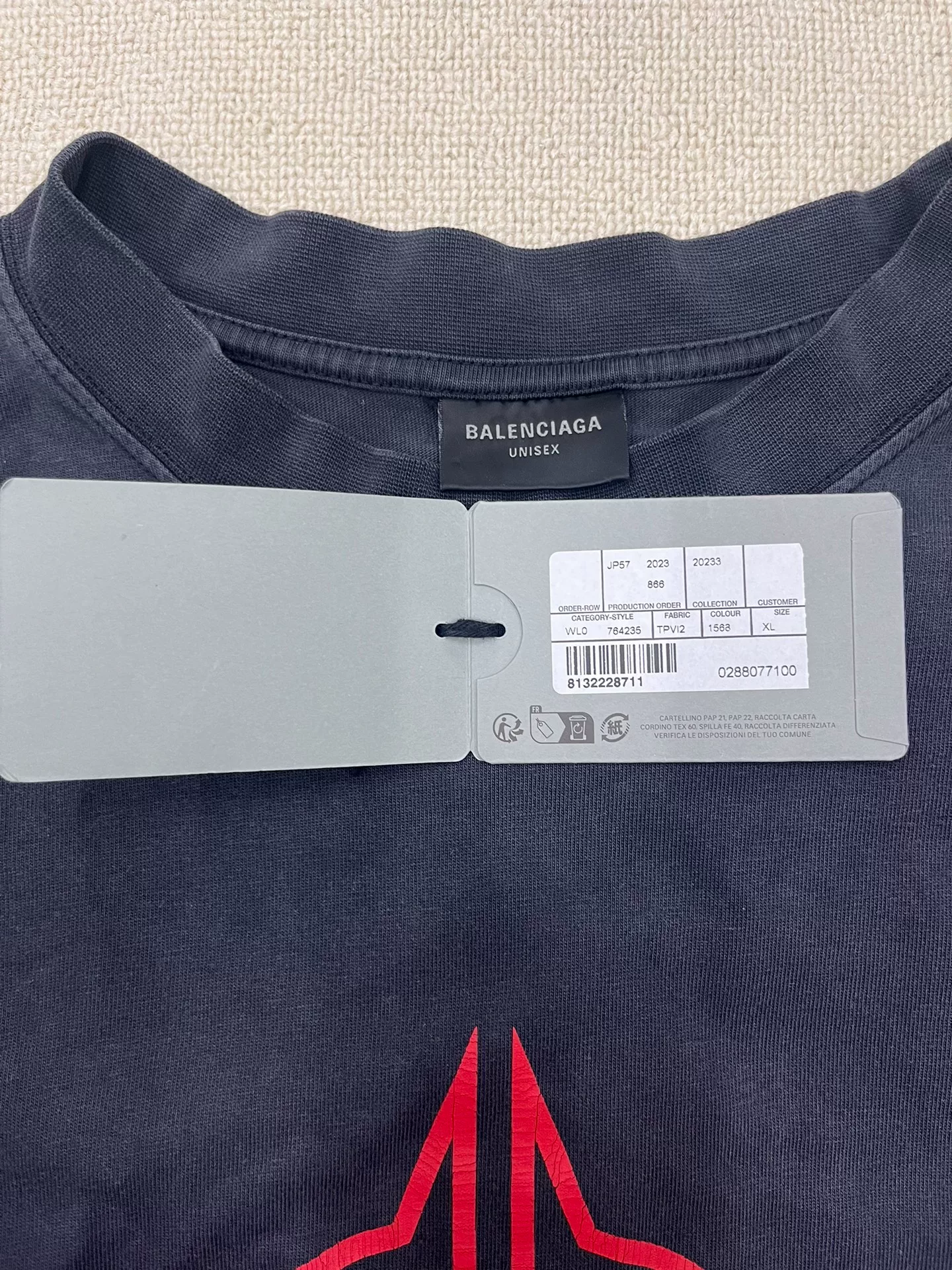 Balenciaga FW23 Bitcoin Logo Print T-Shirt — back