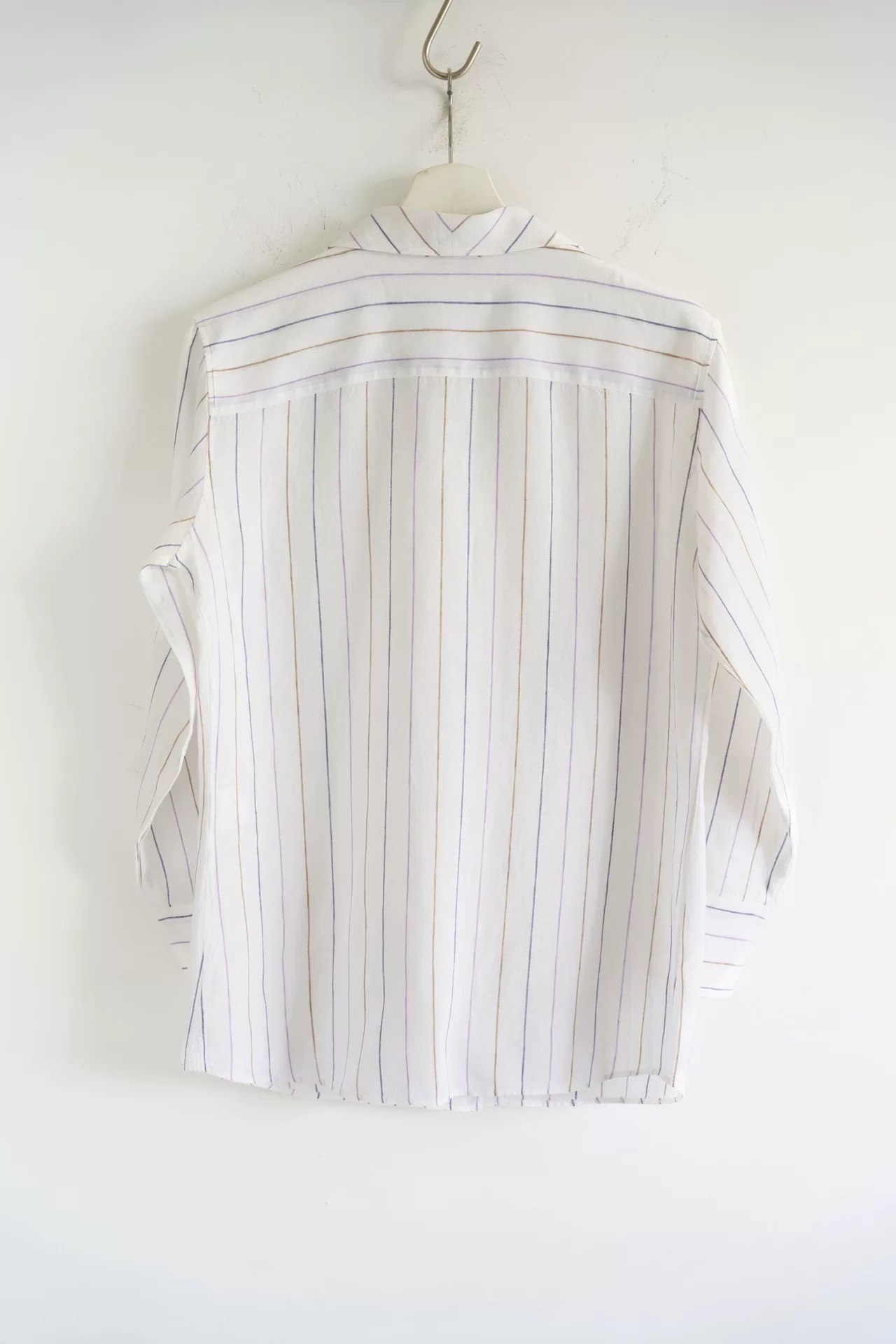 Loro Piana Cuban Collar Stripe Linen Shirt — front