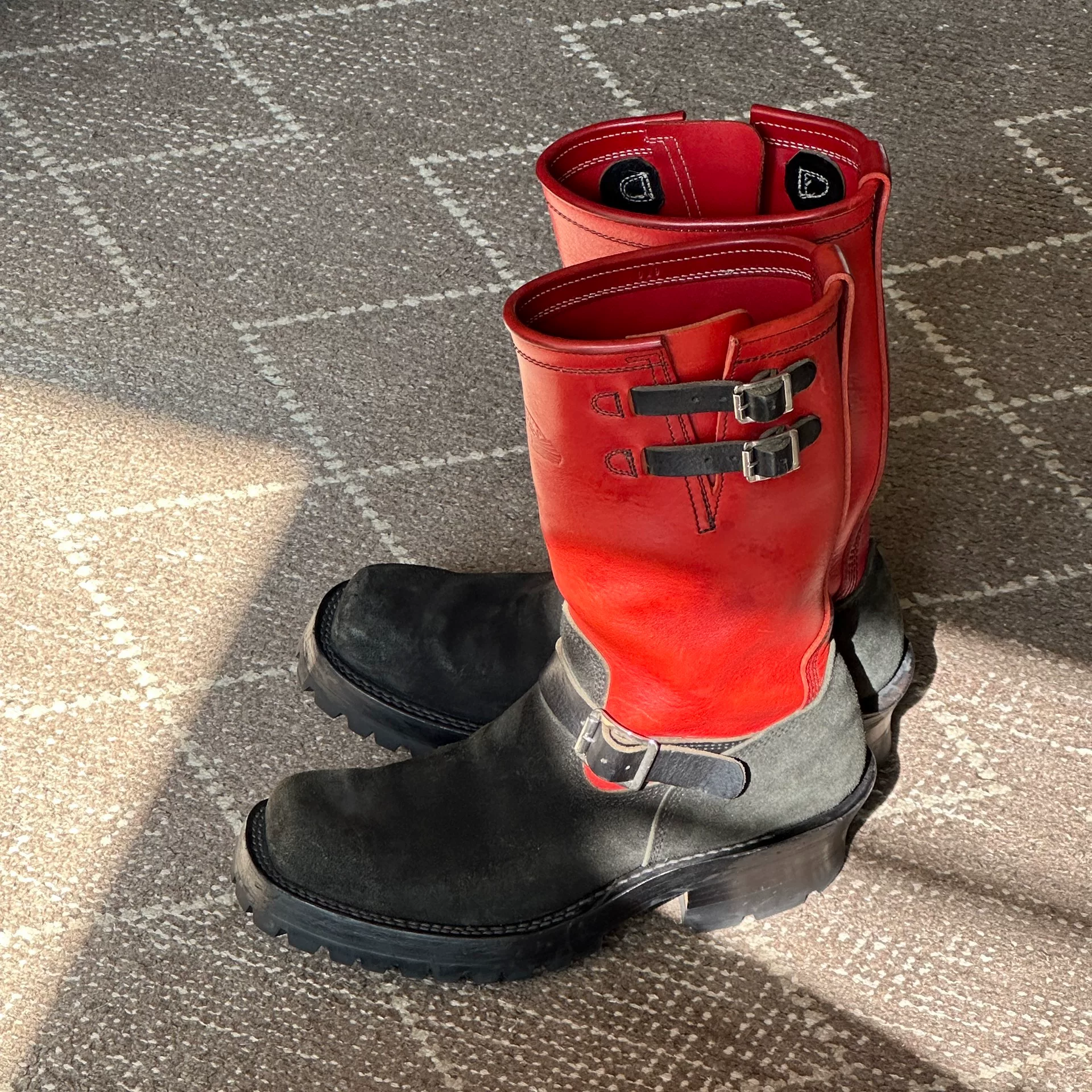 Zerrows Engineer Boots Square Toe Size 9 — front