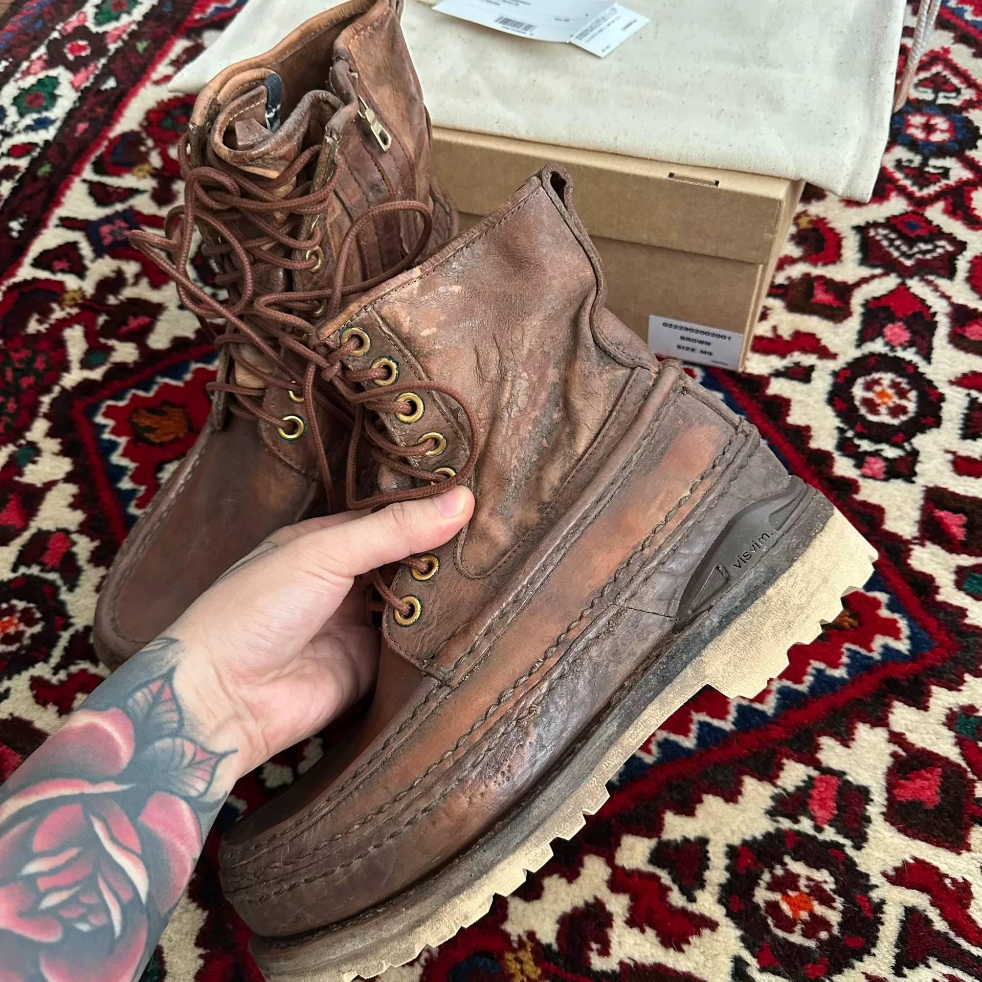 visvim 22AW ICT Grizzly Mud-Dyed Boots — back