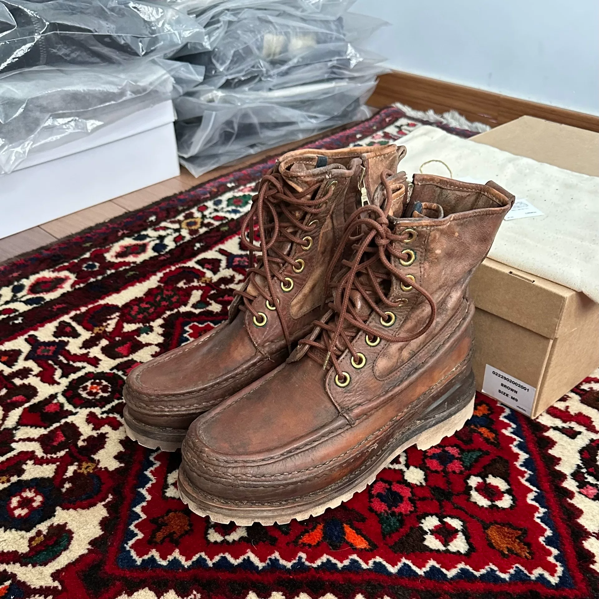 visvim 22AW ICT Grizzly Mud-Dyed Boots — front