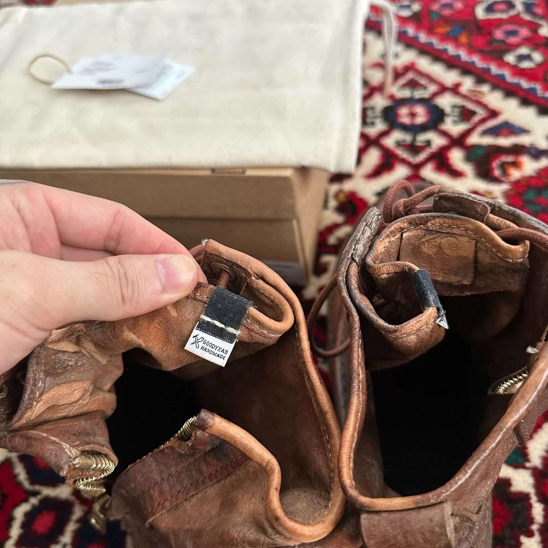 visvim 22AW ICT Grizzly Mud-Dyed Boots — label