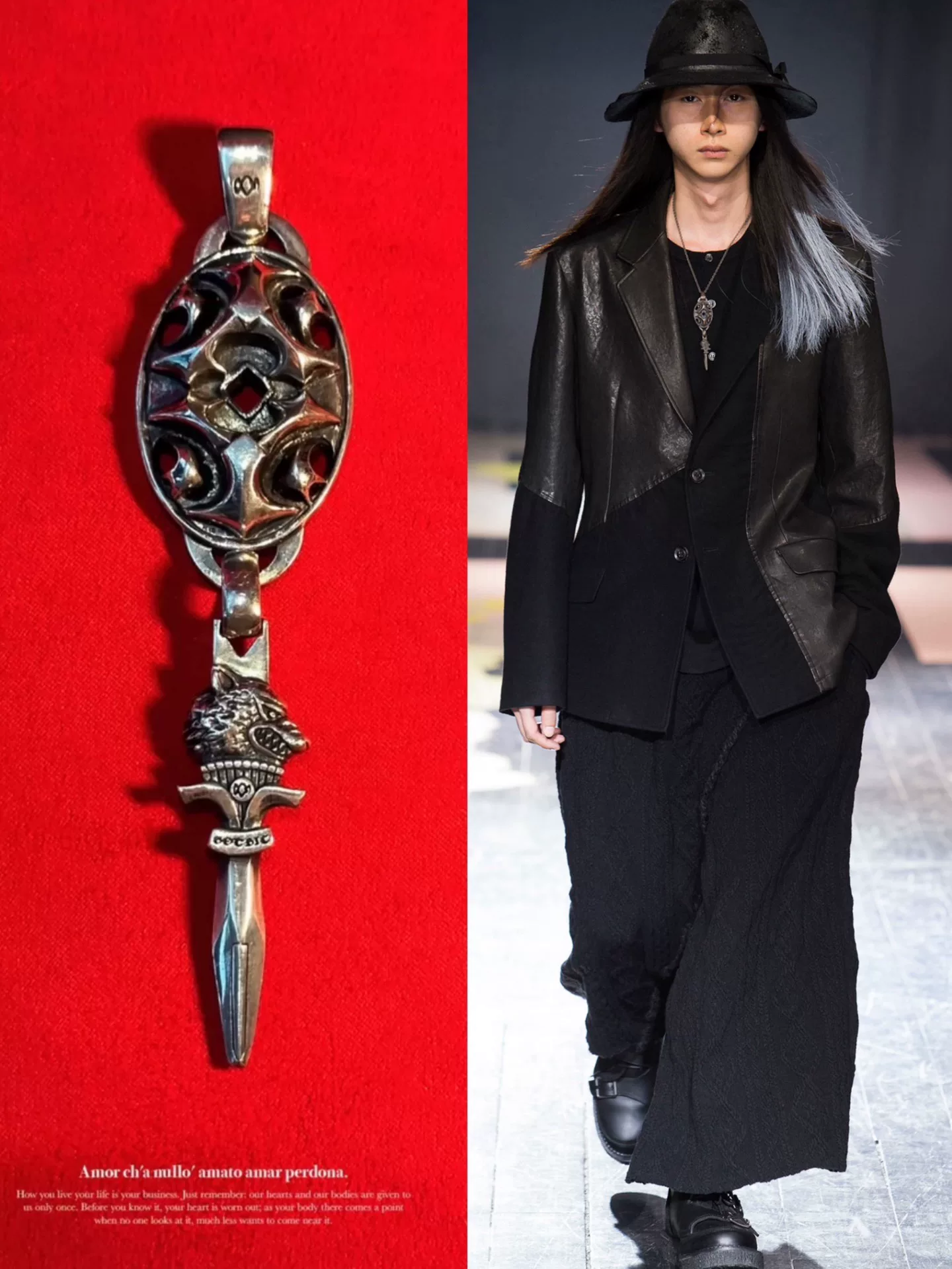 Yohji Gothic Silver Wolf King Pendant