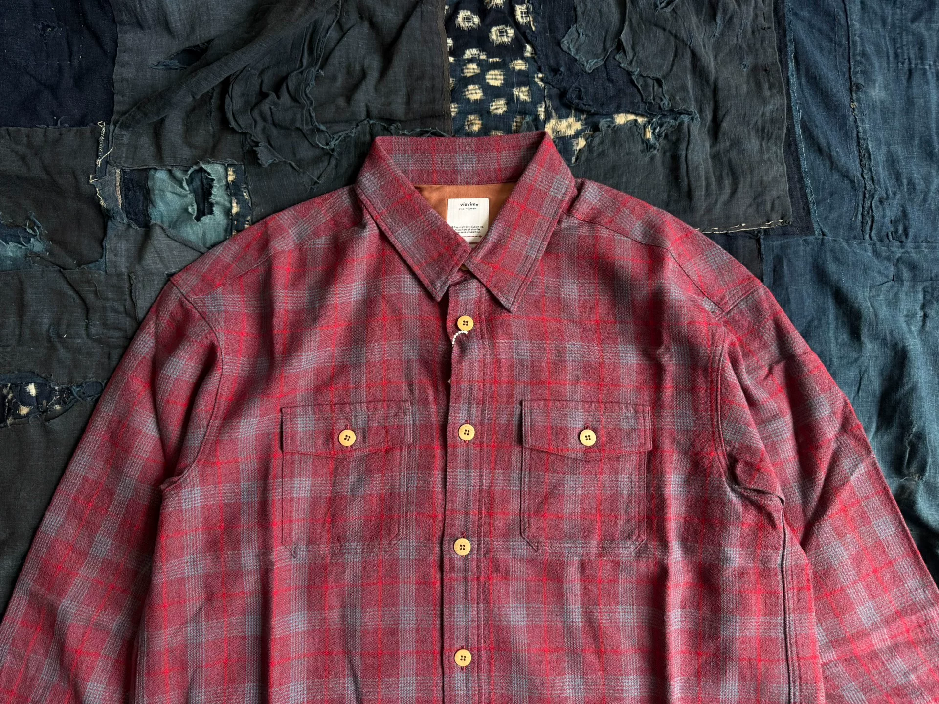 VISVIM 25AW Lumber Check L/S Wool Blend Shirt — label