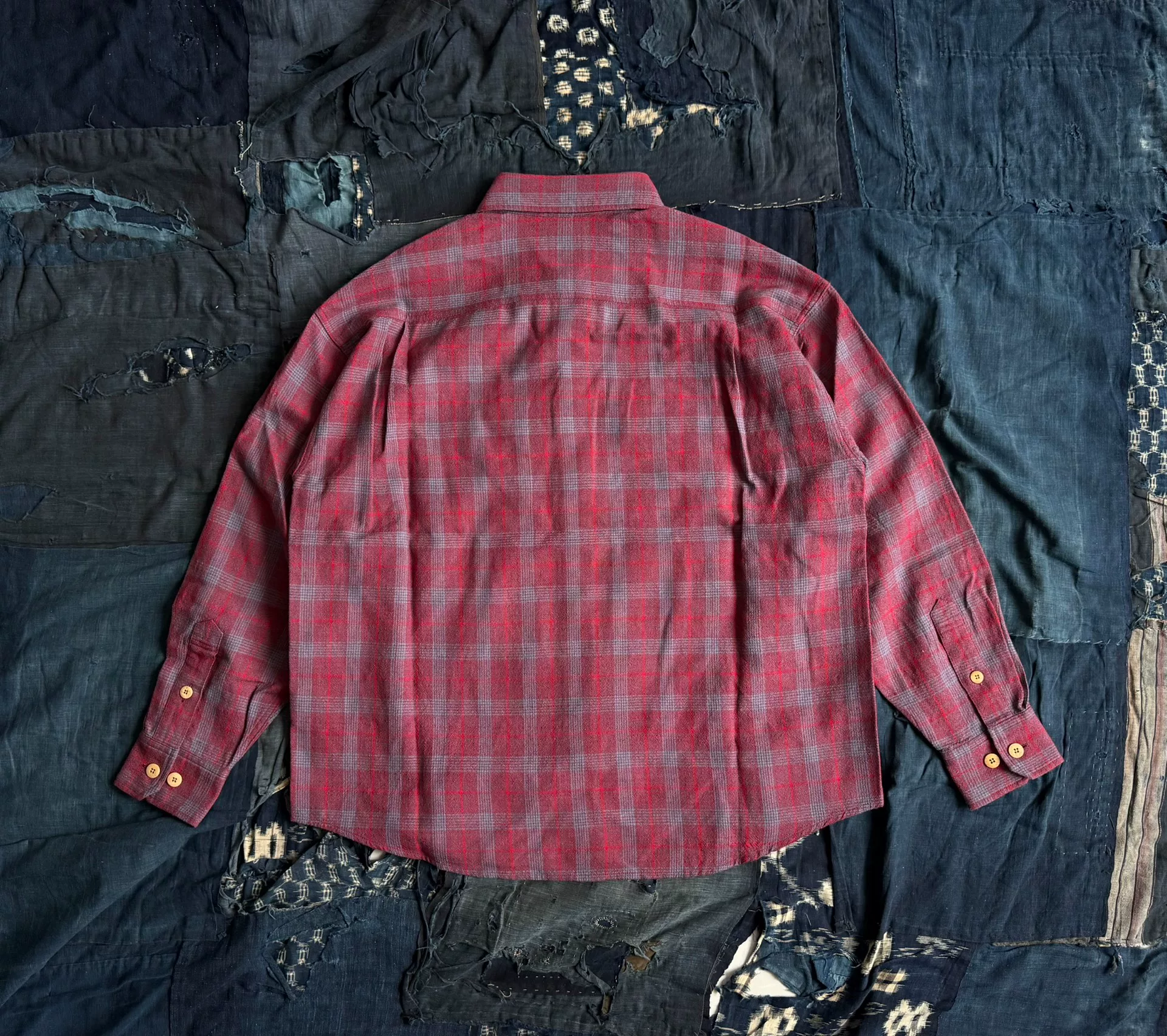 VISVIM 25AW Lumber Check L/S Wool Blend Shirt — detail