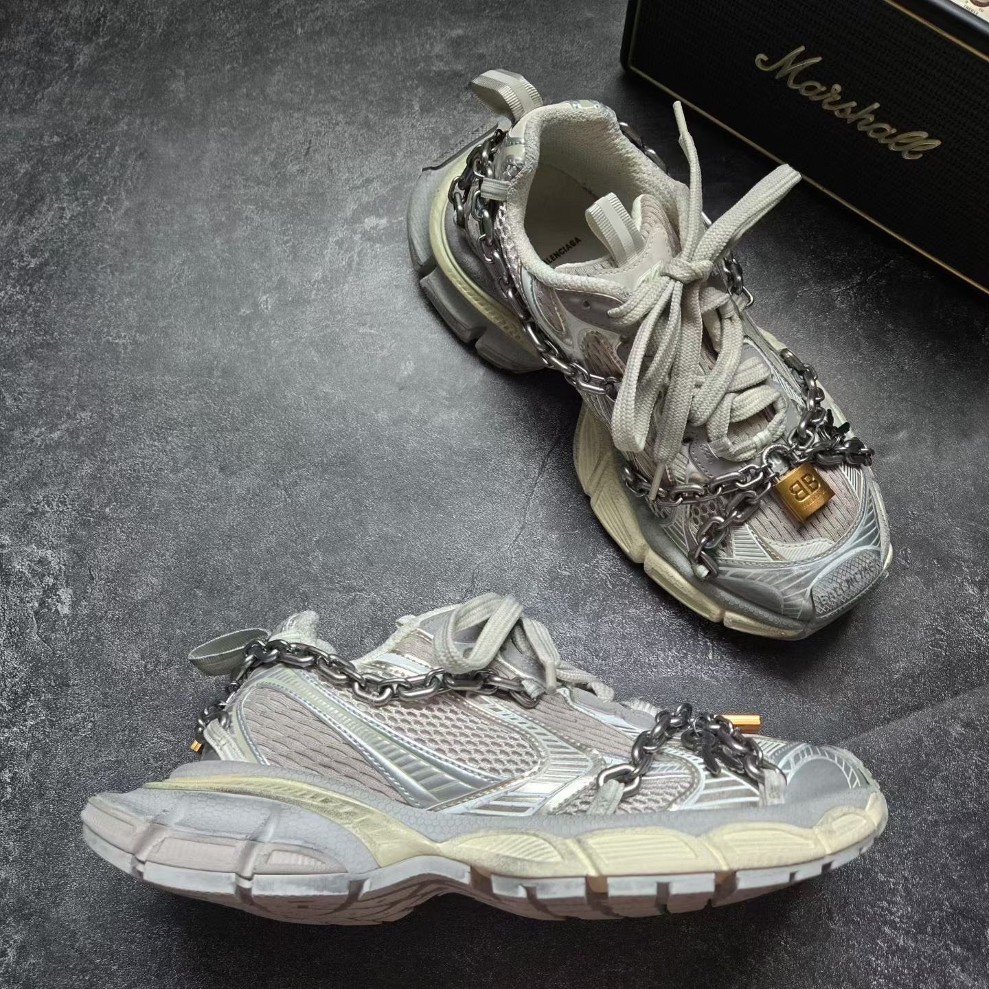 Balenciaga 3XL Lock Chain Sneakers — label
