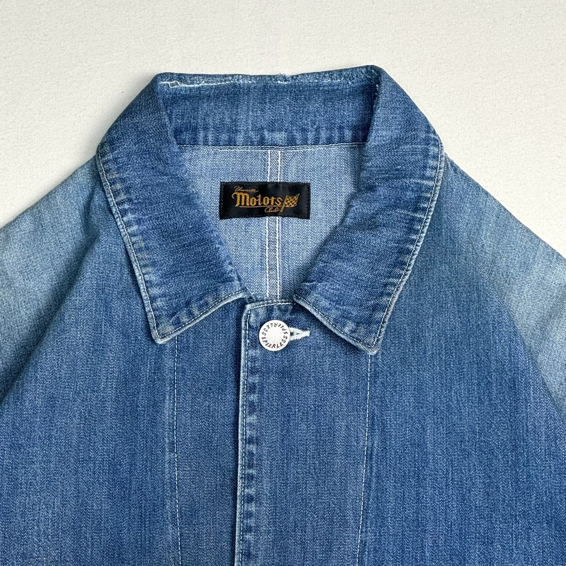 Visvim 25AW SS Coverall Distressed Denim Jacket — label