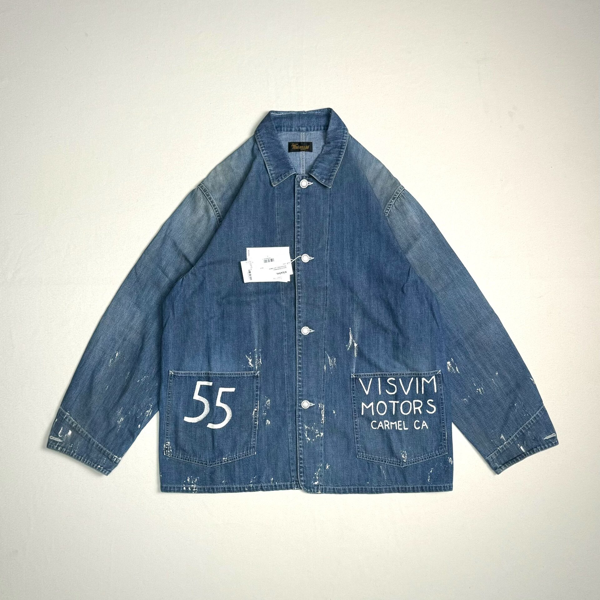 Visvim 25AW SS Coverall Distressed Denim Jacket
