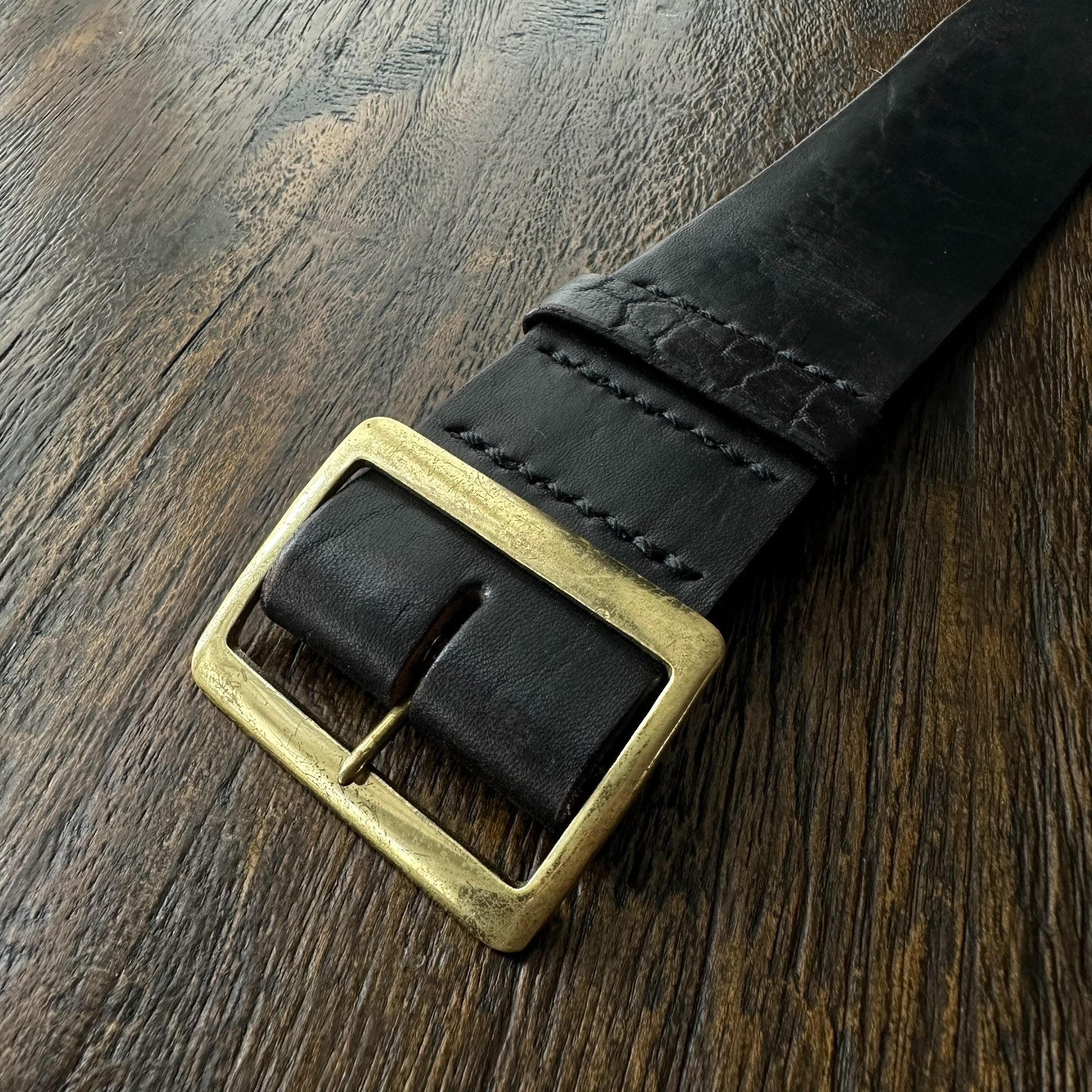 TWC Horsehide Belt Aoyama Limited — label