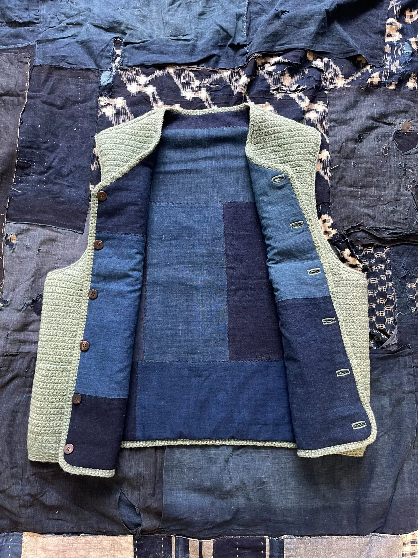 Visvim 24AW Crochet Knit Vest — detail