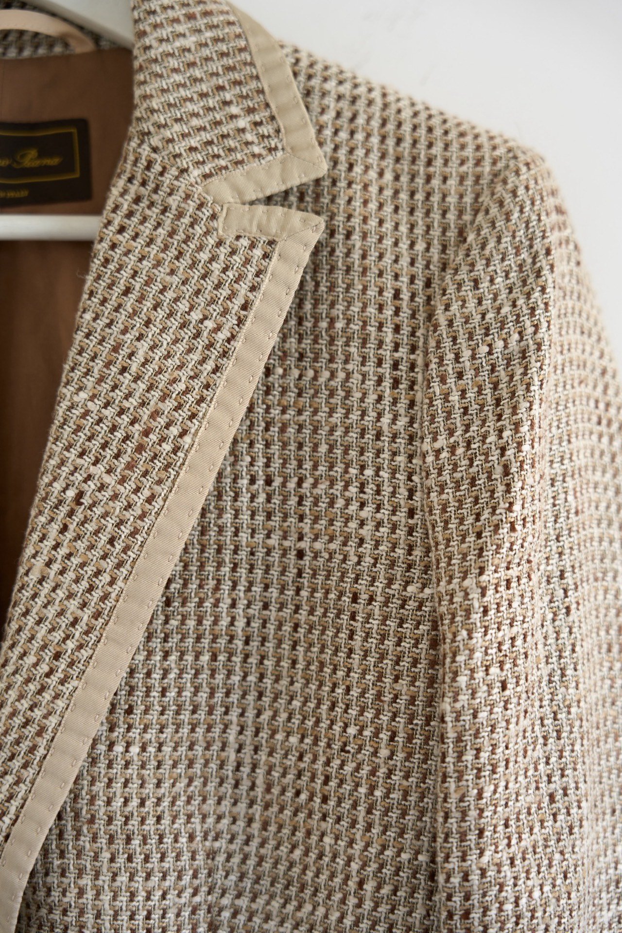 Loro Piana Oatmeal Tweed Blazer — back