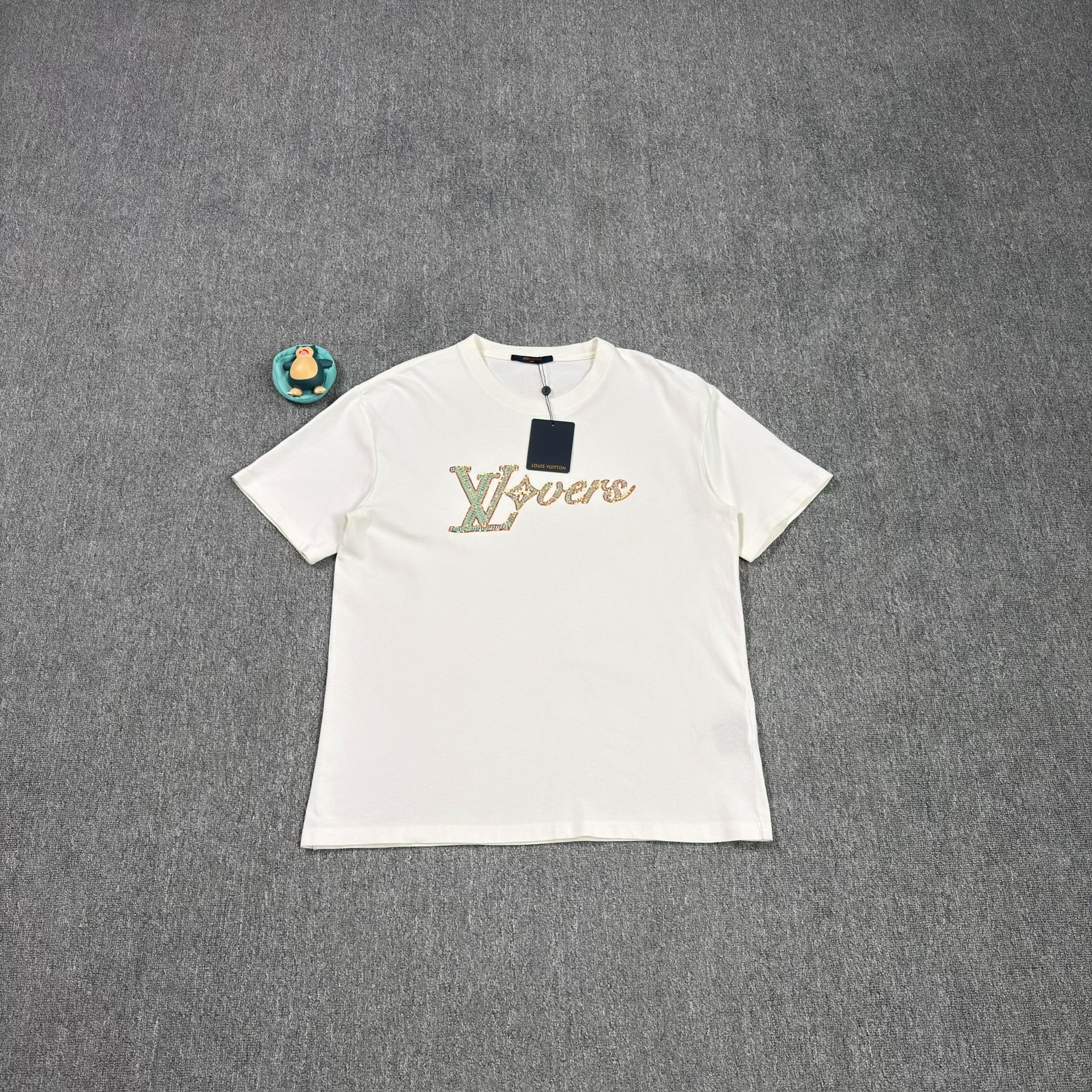 LV Sequin Large Logo Short-Sleeve T-Shirt