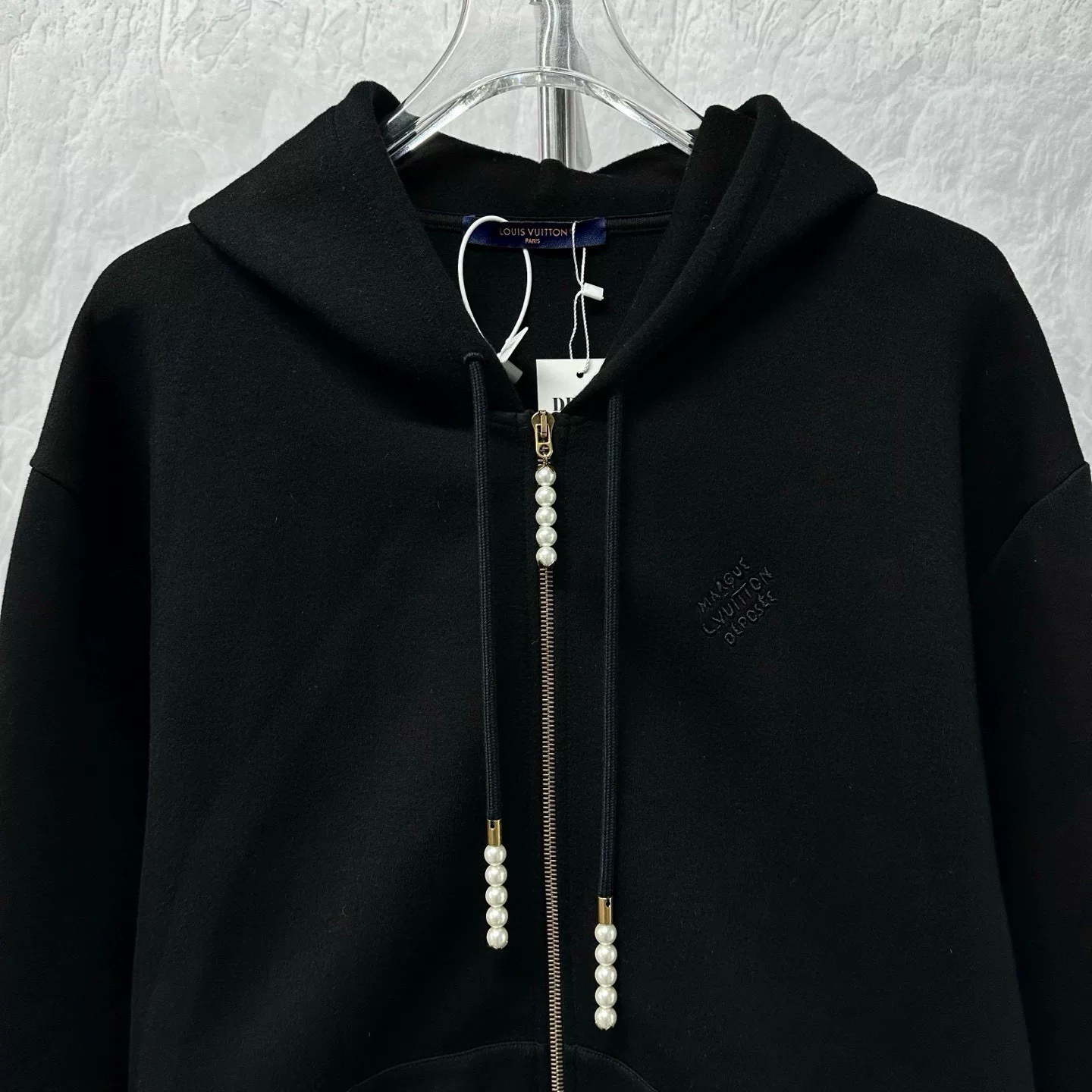 Louis Vuitton SS24 Pearl Zip Hooded Jacket — front