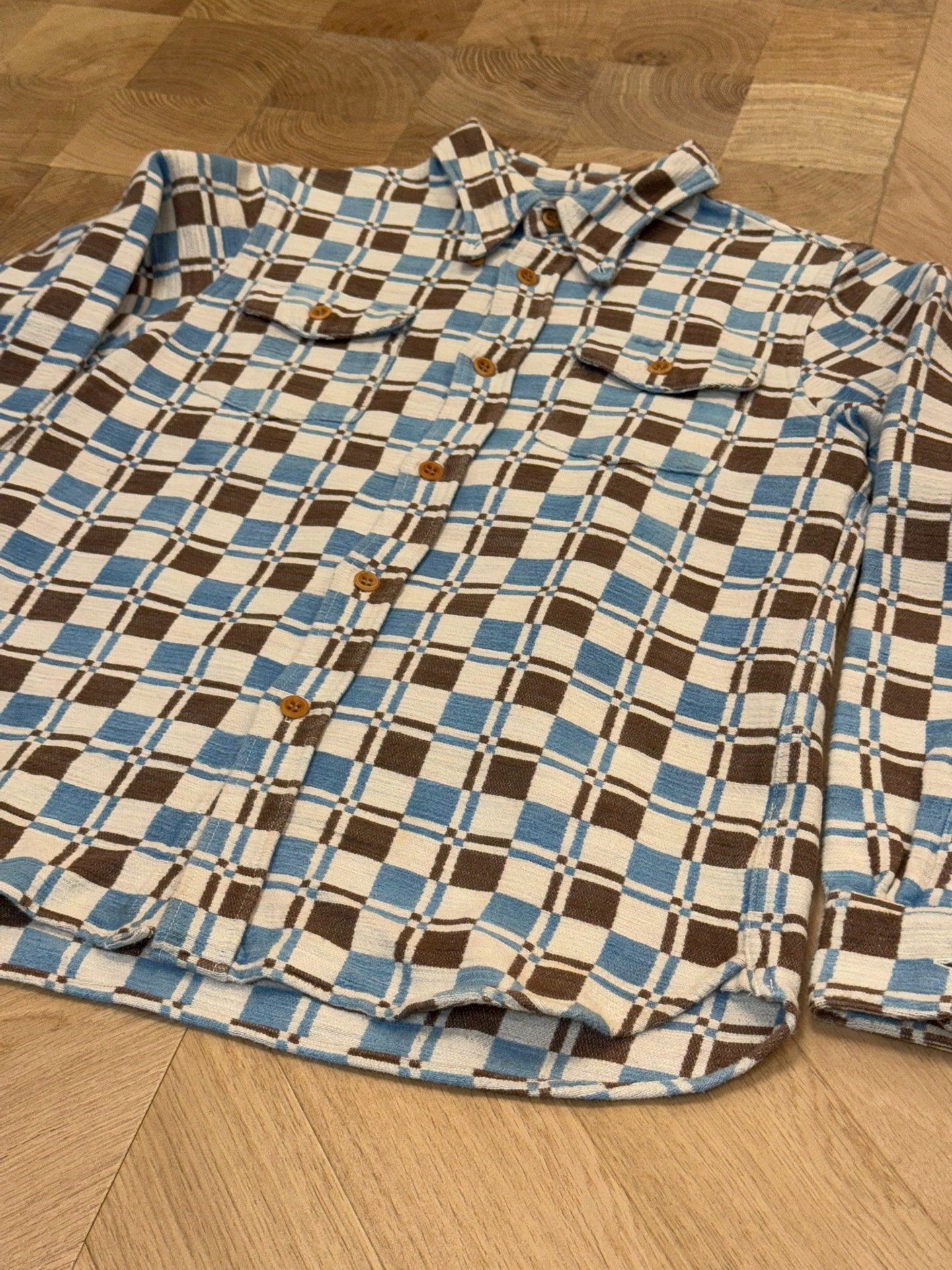 Visvim 16AW Wally Indigo Check Shirt — detail