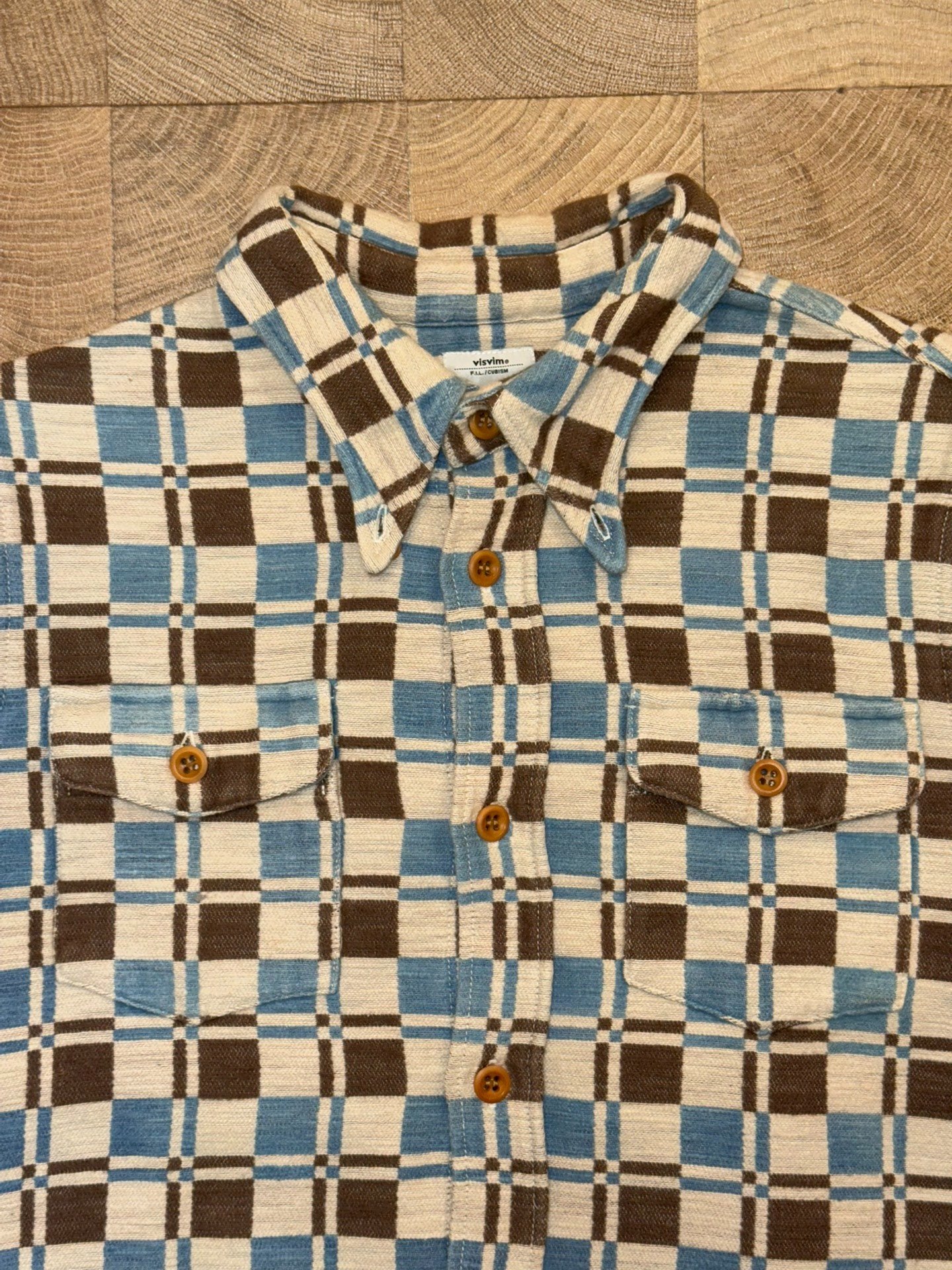 Visvim 16AW Wally Indigo Check Shirt — front
