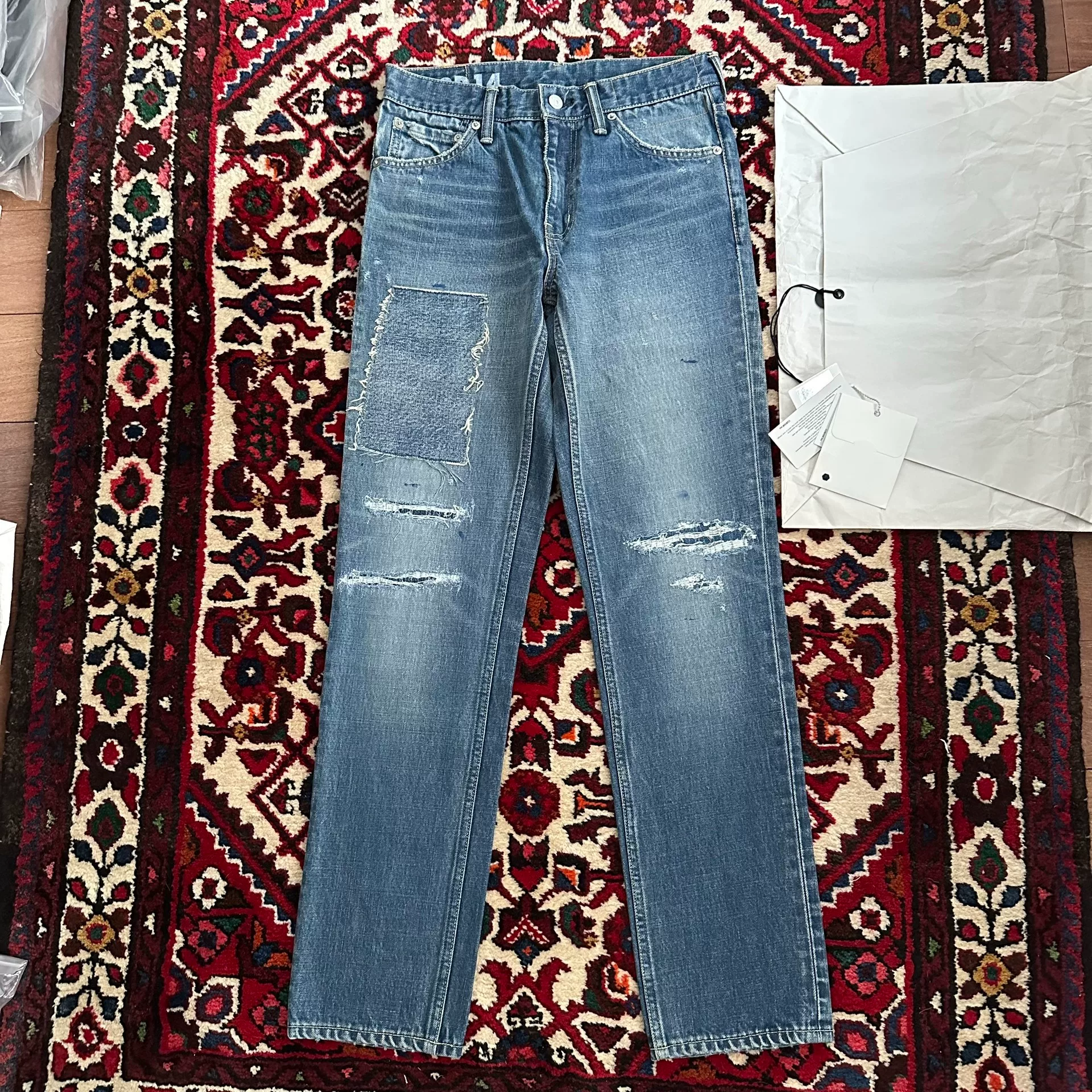 visvim 18ss Journeyman Wide Mud Jeans