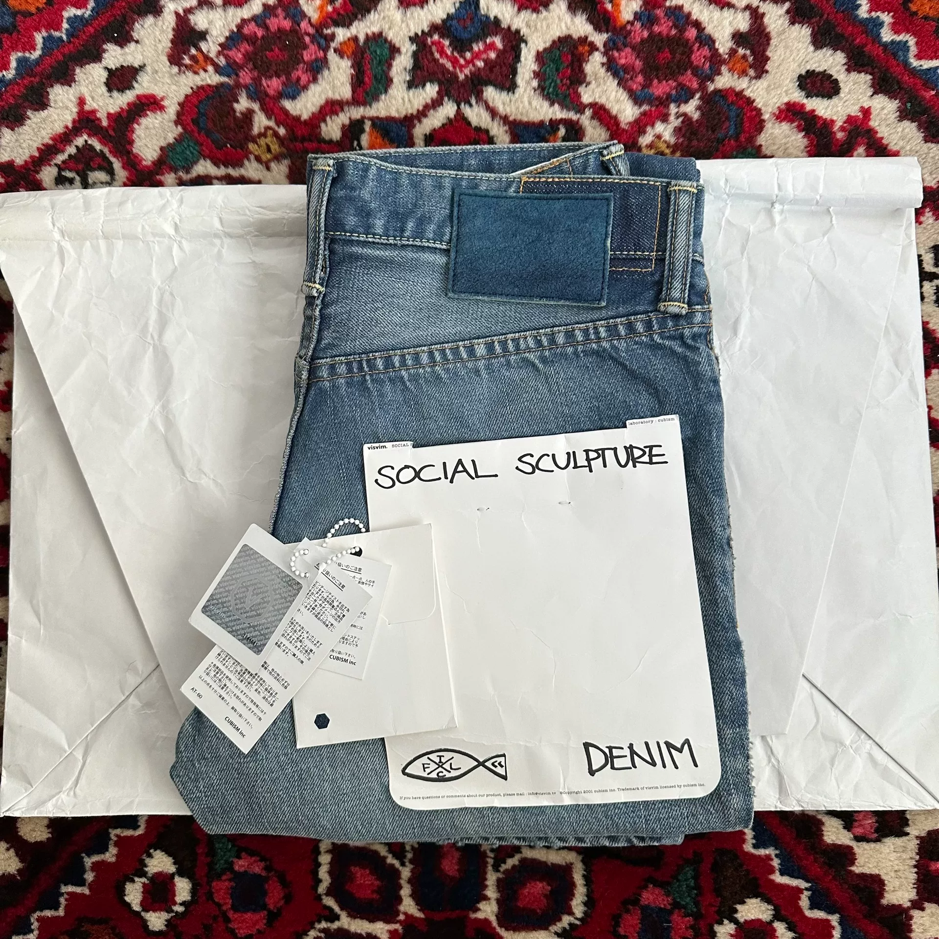 visvim 18ss Journeyman Wide Mud Jeans — label