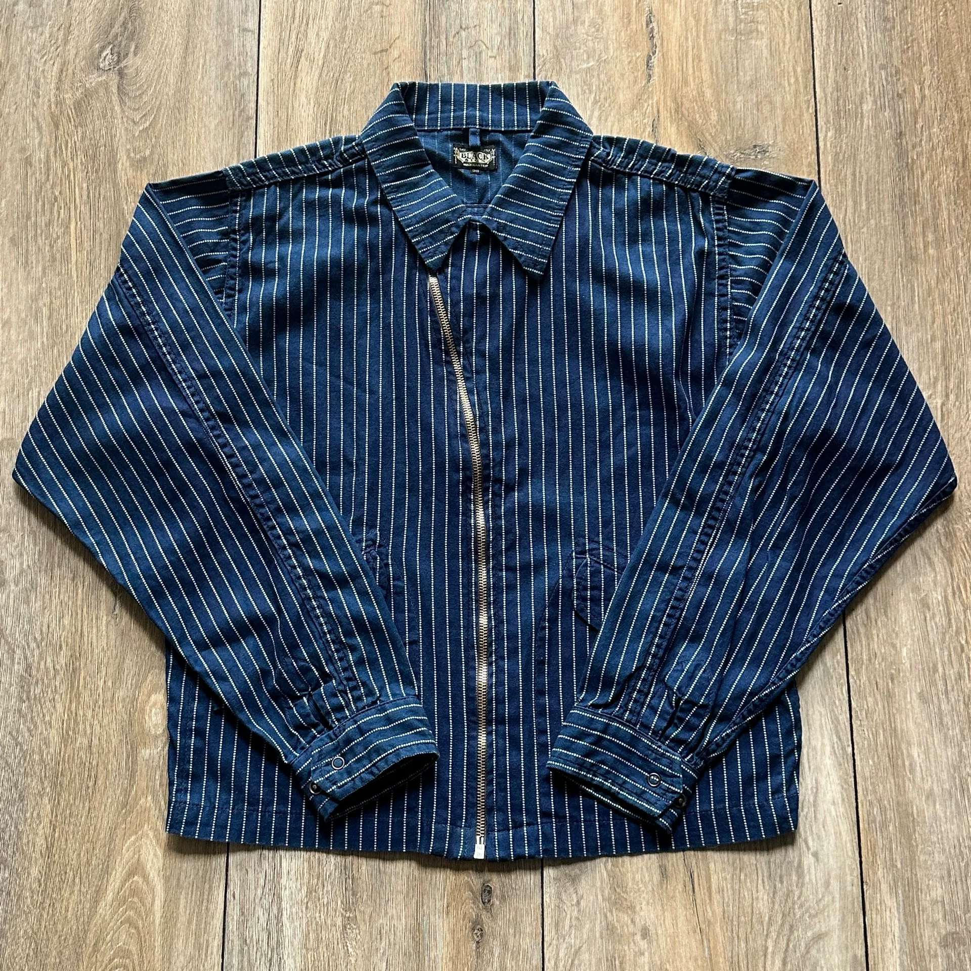 Black Sign Discharge Print Short Jacket