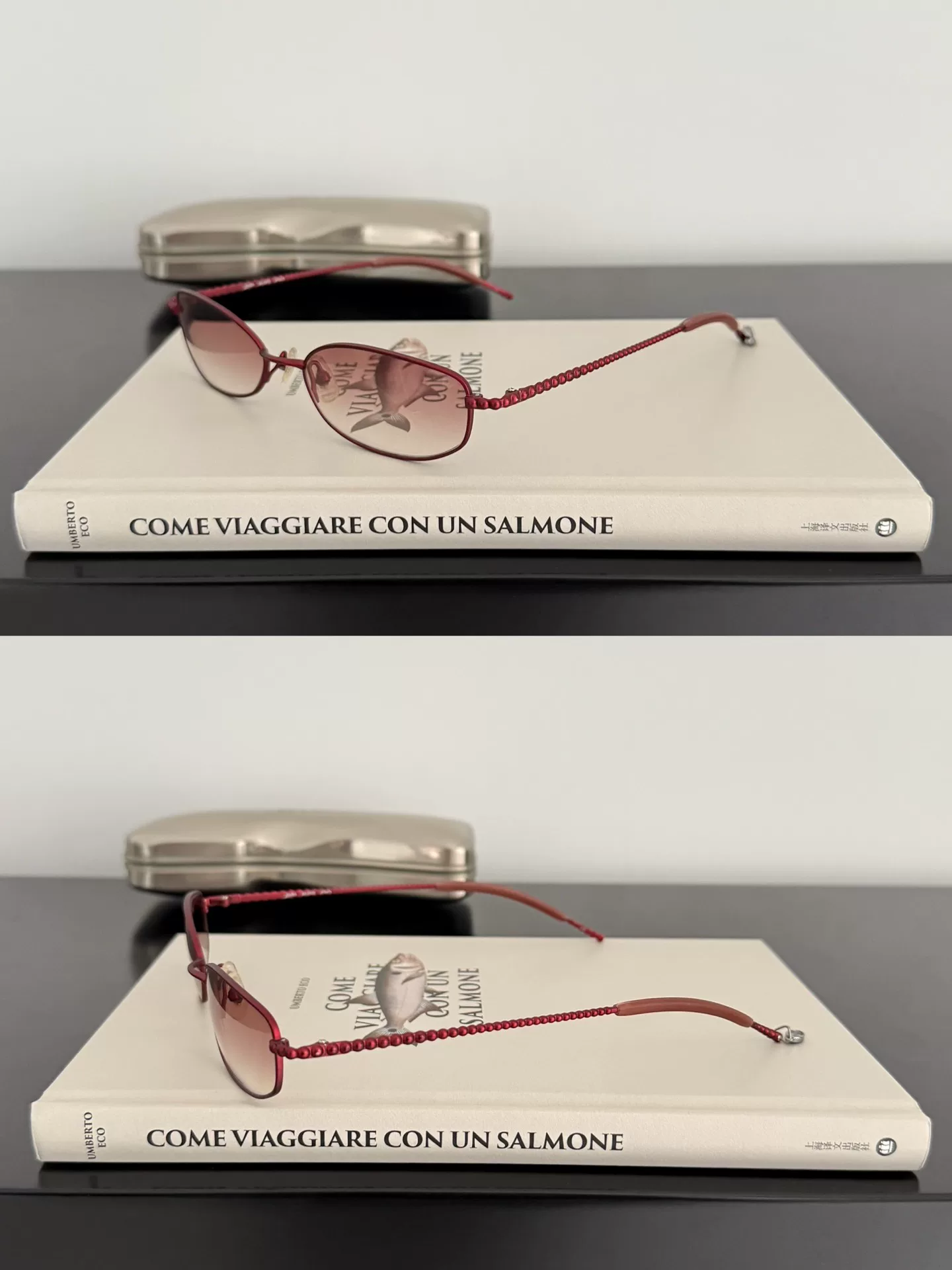 Jean Paul Gaultier Red Frame Sunglasses — front