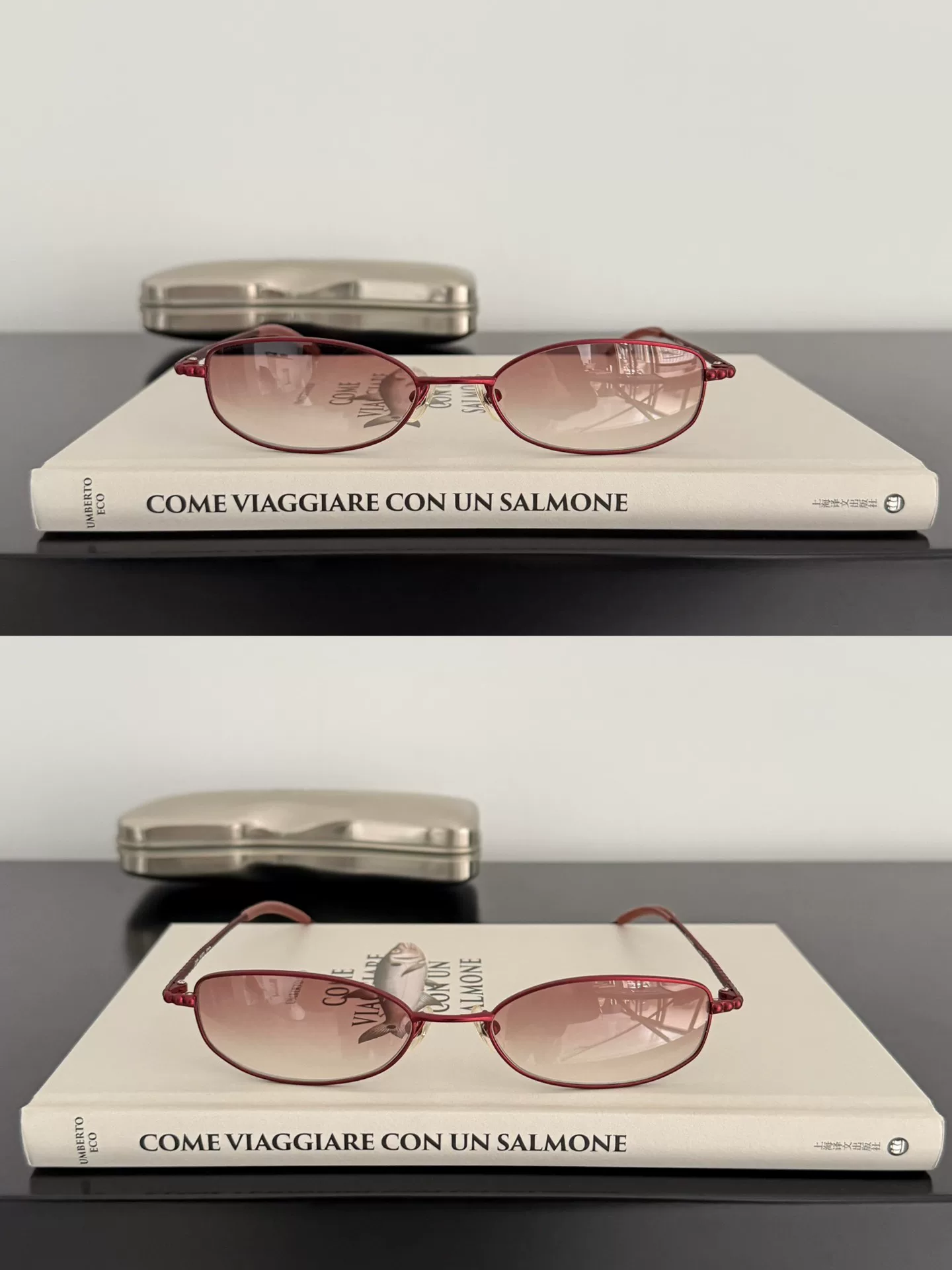 Jean Paul Gaultier Red Frame Sunglasses — detail