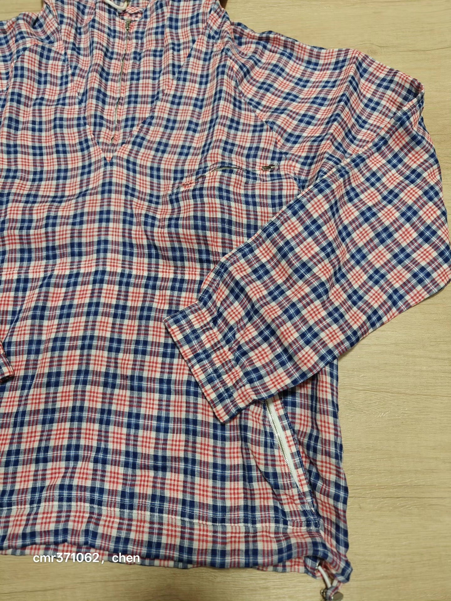 VISVIM Check Linen Hoodie — back