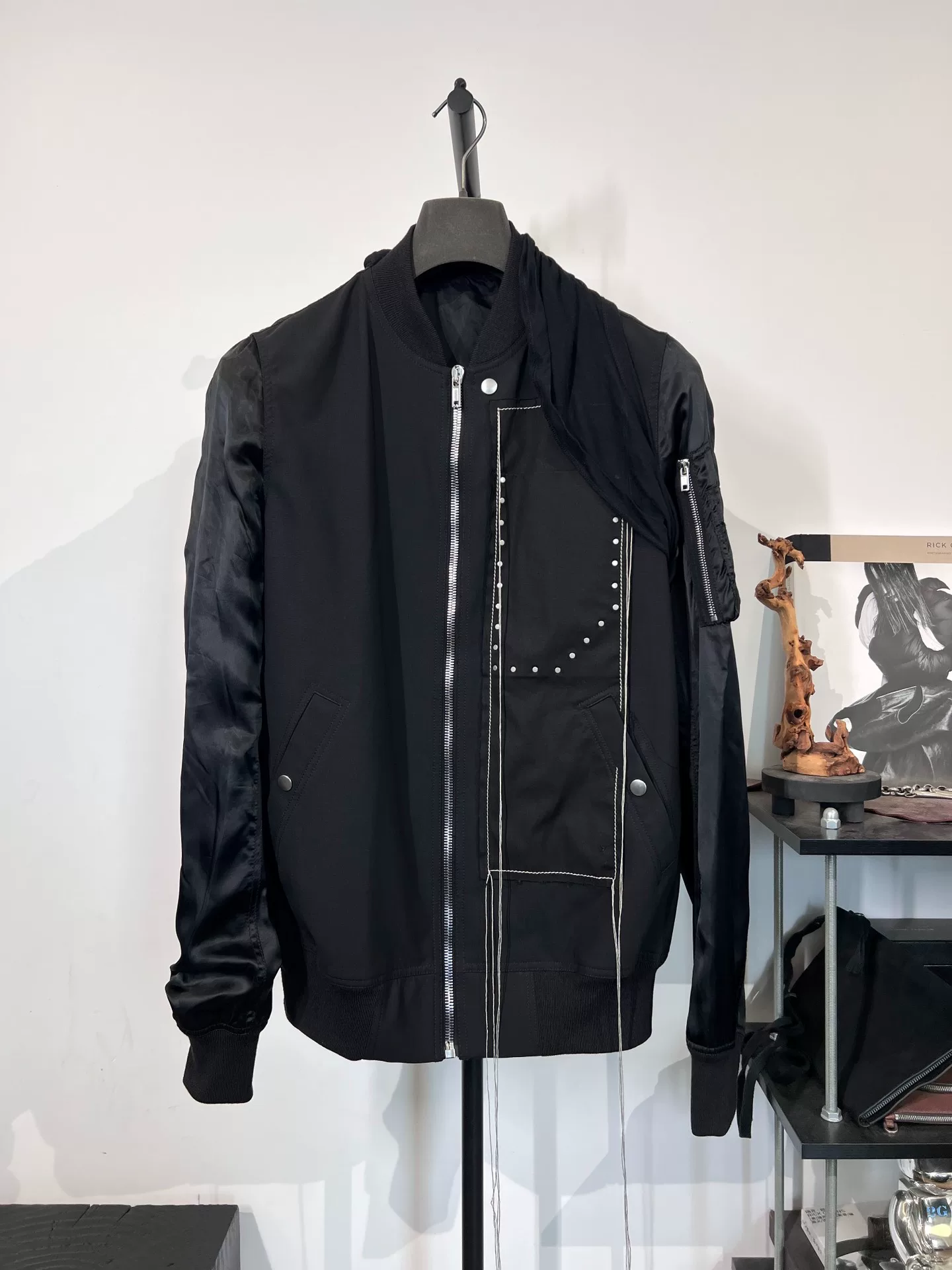 Rick Owens Silk Tassel Ma-1 Flight Jacket