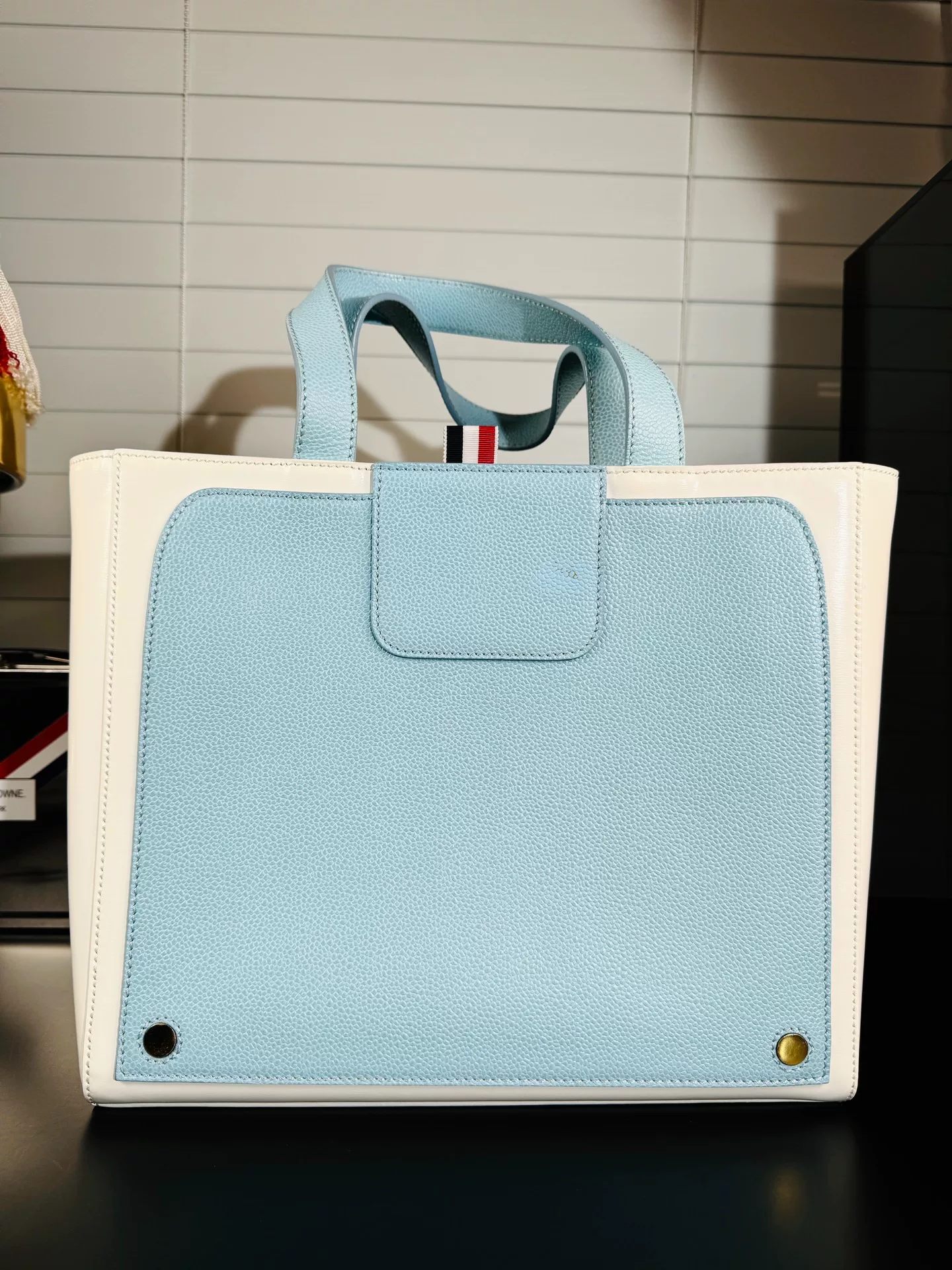 Thom Browne Women's Leather Tote Bag — front