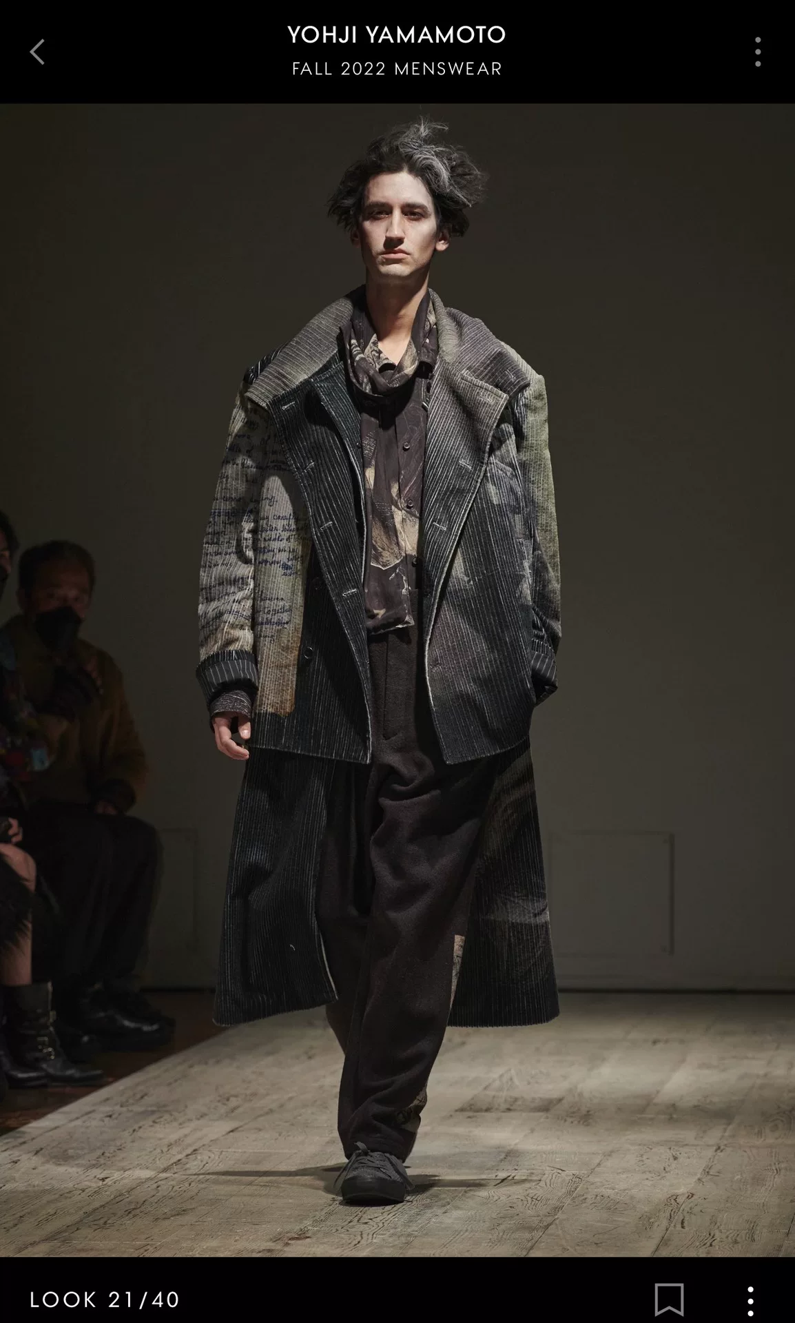 Yohji Yamamoto 22AW Beksinski Double-Layer Coat — front