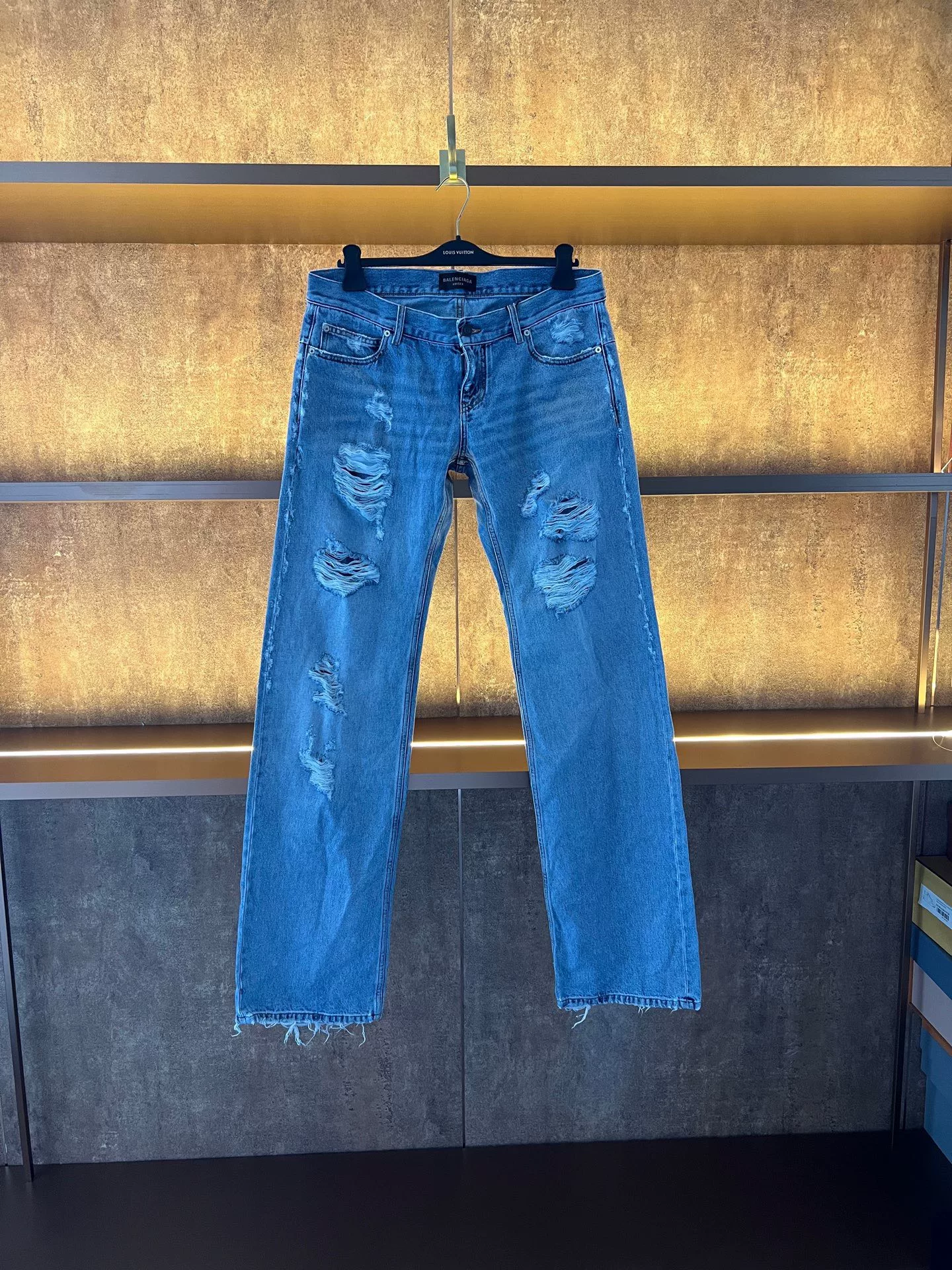Balenciaga Distressed Straight-Leg Jeans