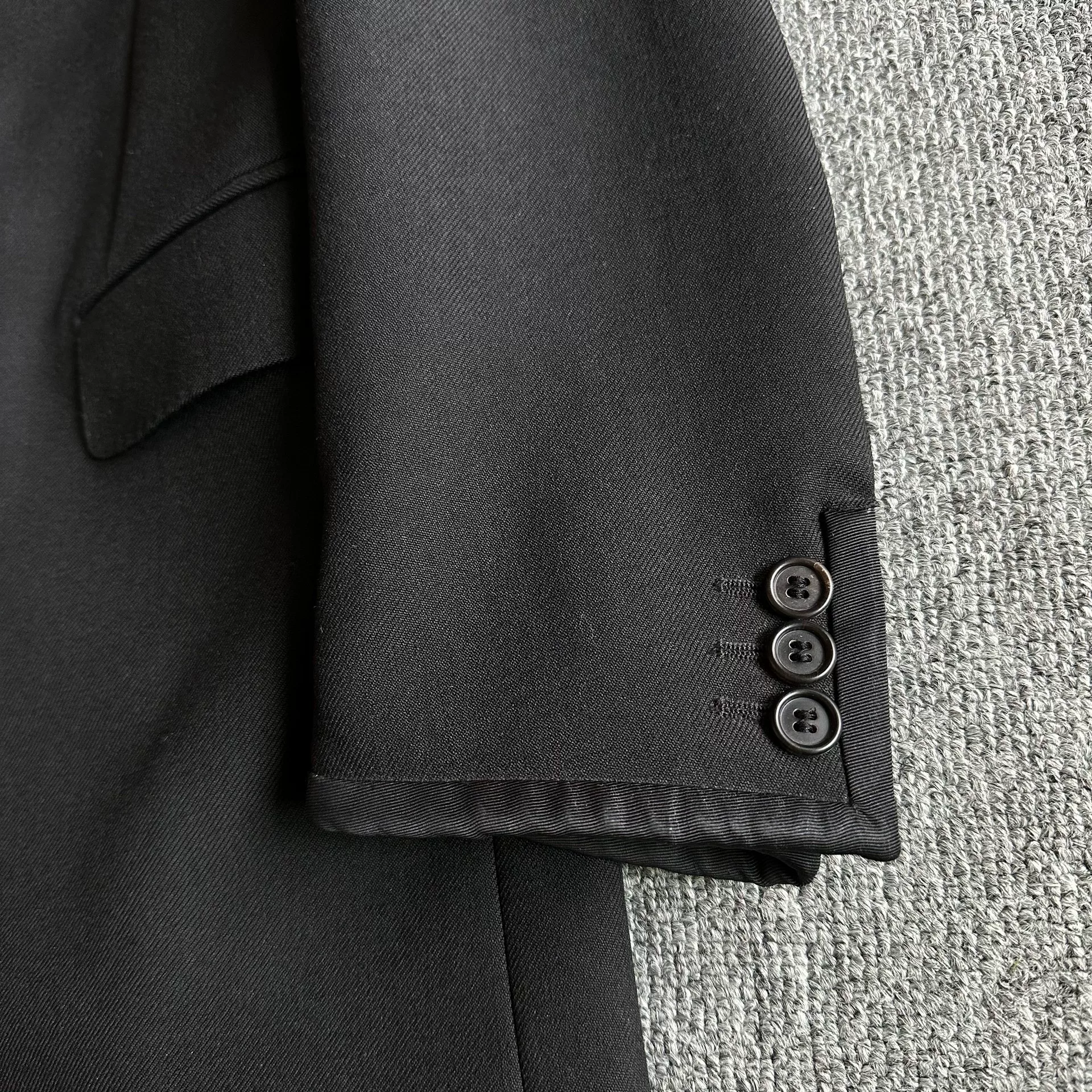 Dior Homme Satin Peak Lapel Suit Jacket — front